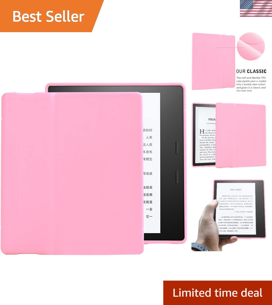 Elegantly Slim Fit TPU Case for Kindle Oasis 7" - Stylish Pink Protection