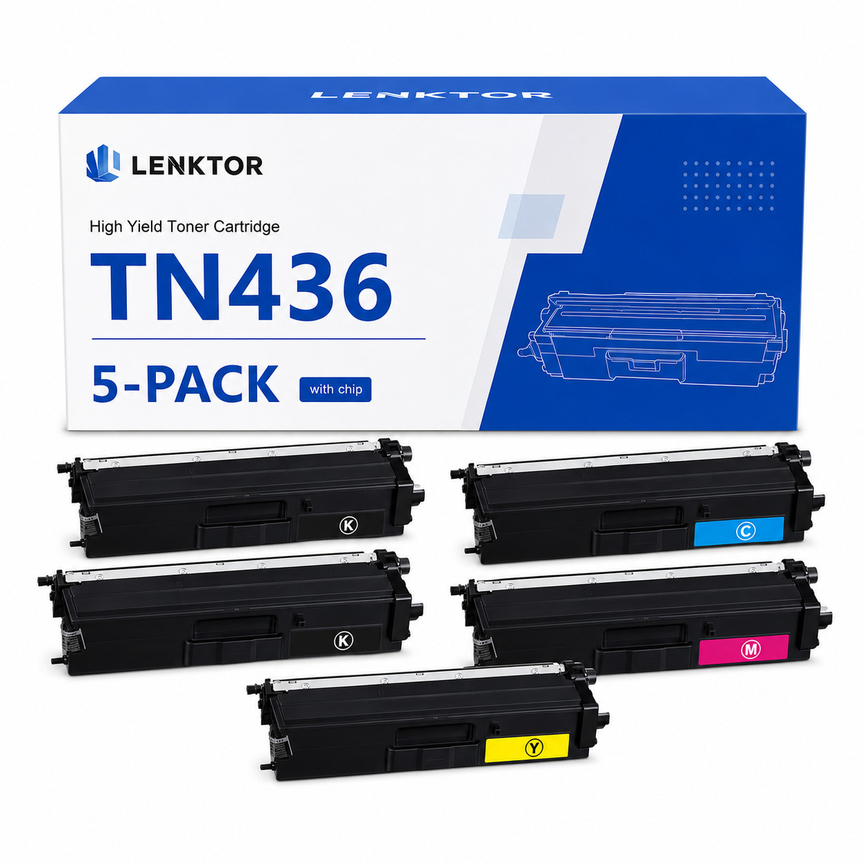 TN436 5PK Toner Cartridge for HL-L8360CDW L9310CDW MFC-L8900CDW L9570CDW 2BK/CMY