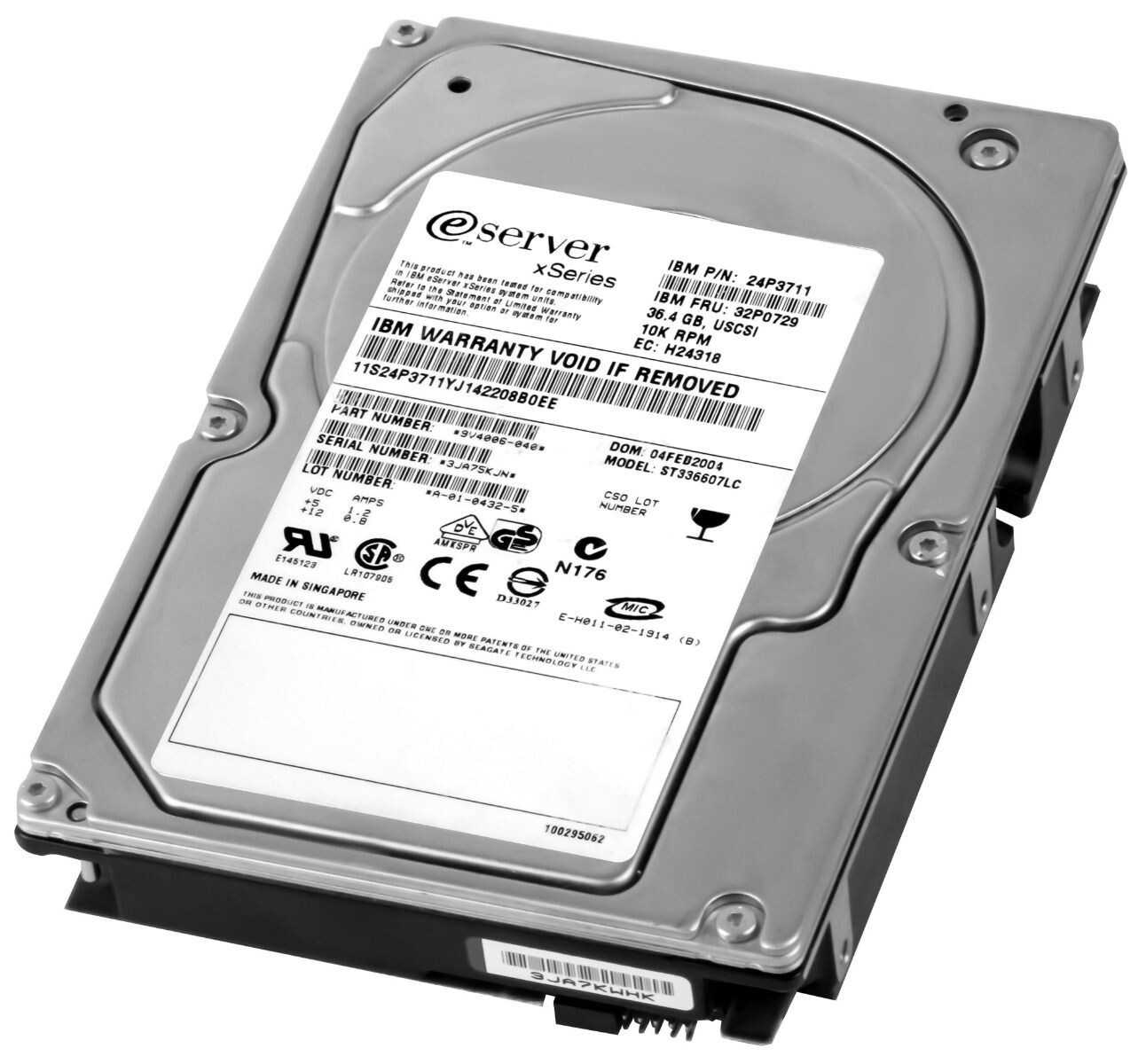 HARD DRIVE IBM 32P0729 24P3711 ST336607LC 36GB 10000RPM 8MB SCSI U320 3.5"