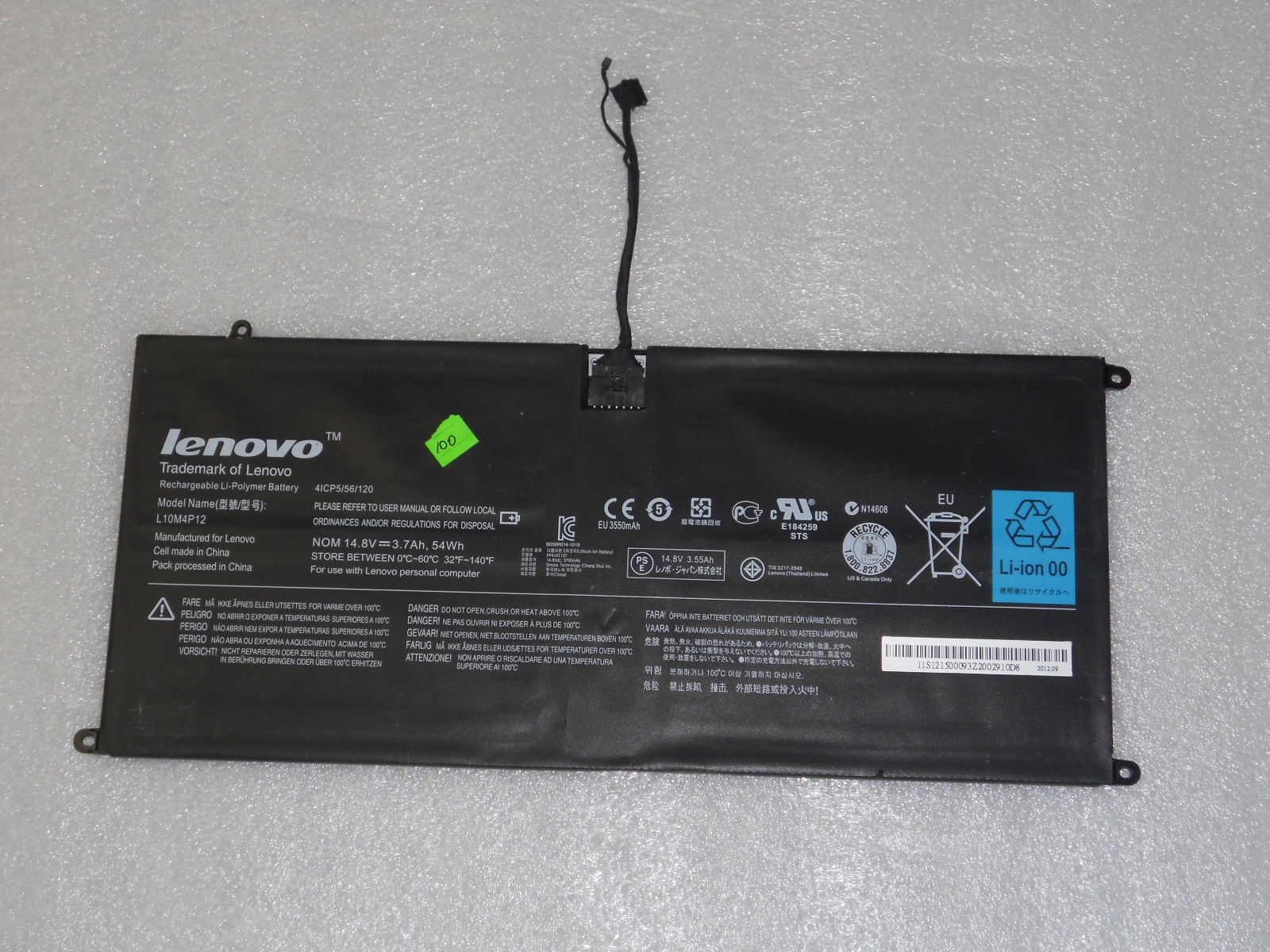 Original L10M4P12 Battery For Lenovo IdeaPad Yoga 13 U300 U300s