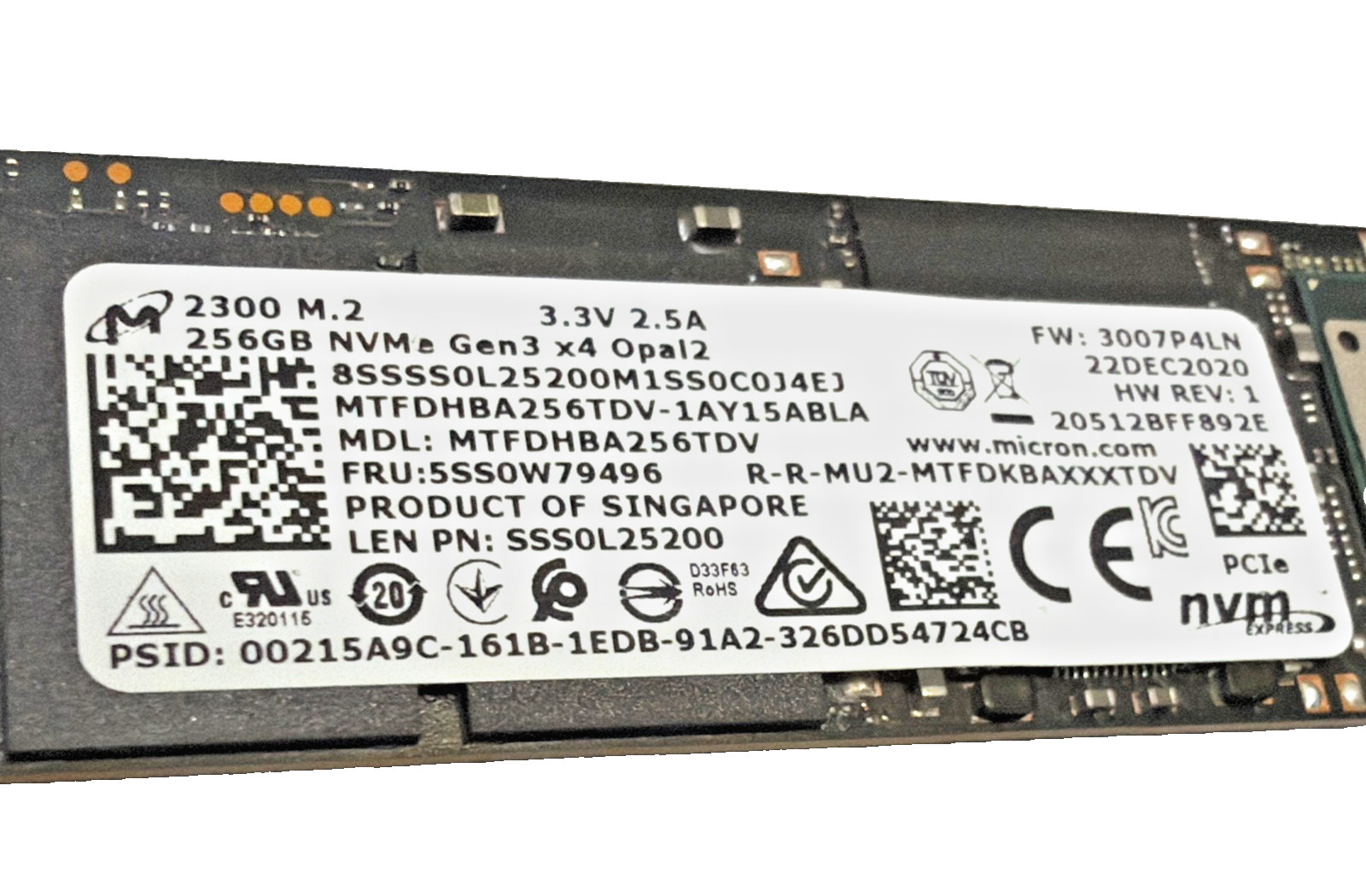MTFDHBA256TDV-1AY15ABLA- 256GB M.2 SATA SSD – Micron/Crucial