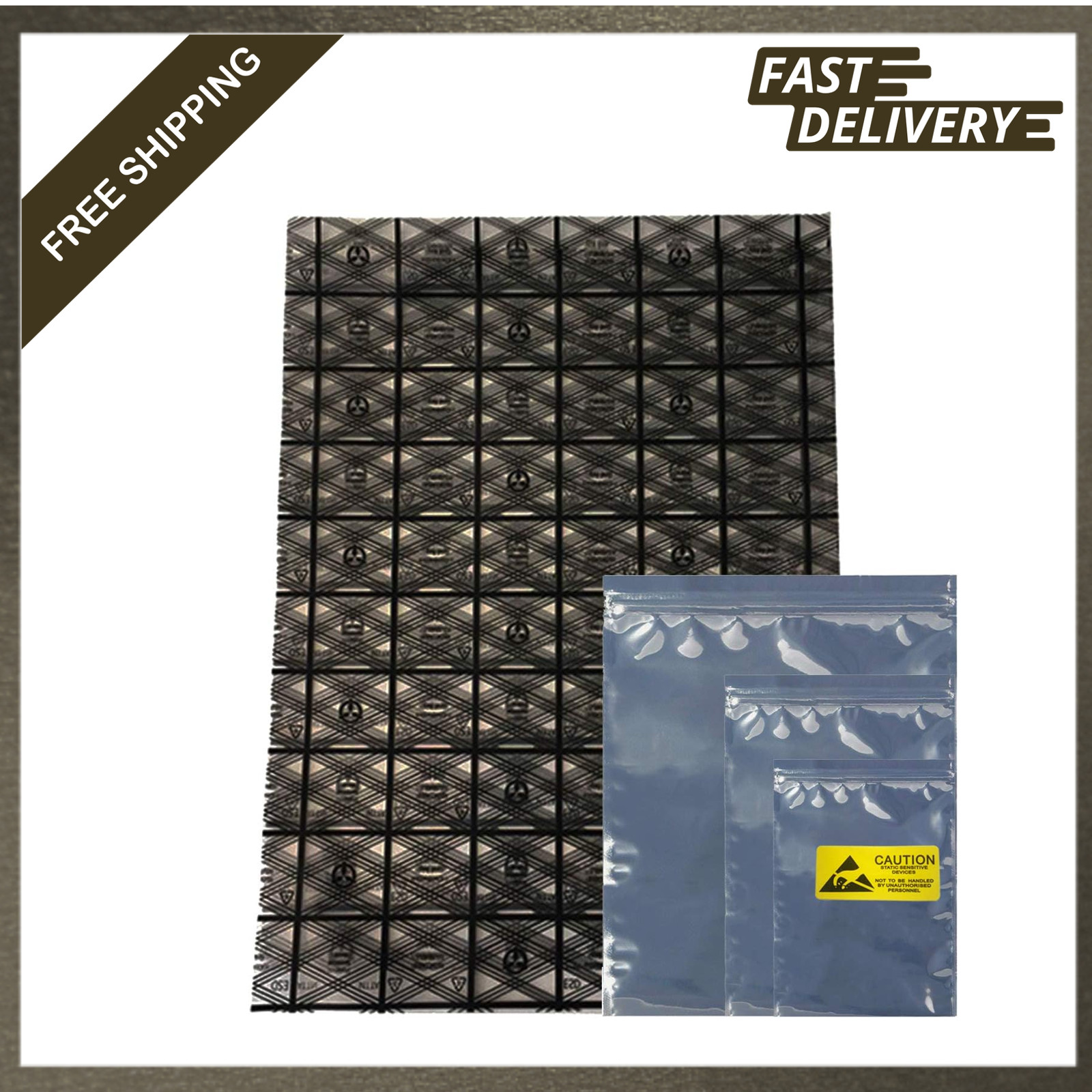 Antistatic Bag ESD Shielding Bag Open Top Electronic Components Storage Pack of