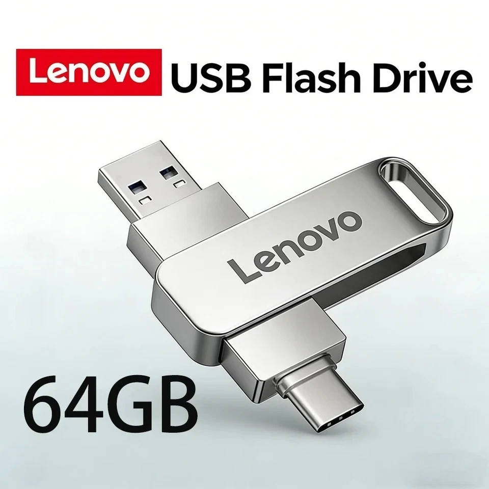 Lenovo 512GB USB 3.2 Type-C OTG Flash Drive High Speed Metal USB Memory Stick
