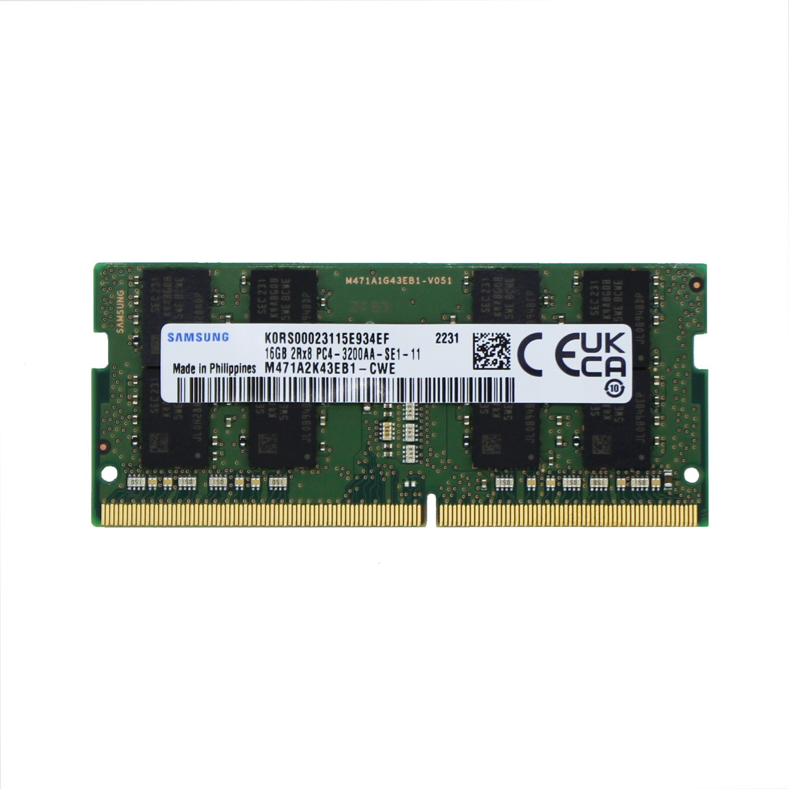 Samsung 1x16GB PC4-25600 DDR4 3200 MHz SODIMM Laptop Memory RAM M471A2K43EB1-CWE
