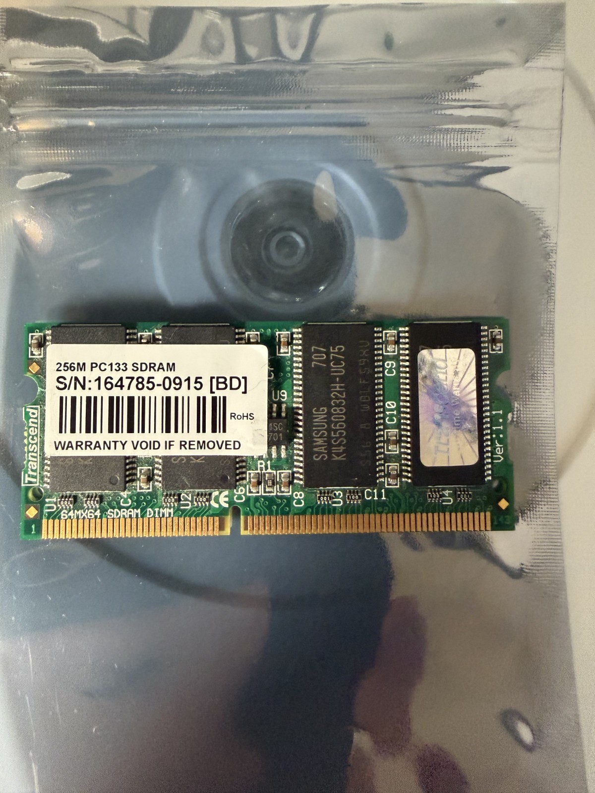 Transcend 256MB PC133 SDRAM 144-Pin Laptop SO-DIMM Memory Ram Tested