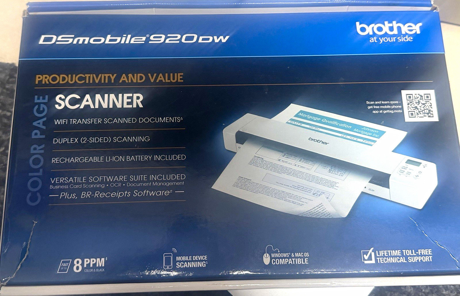Brother DSmobile 920DW Portable Duplex Wi-Fi Mobile Scanner 600x600 DPI A4