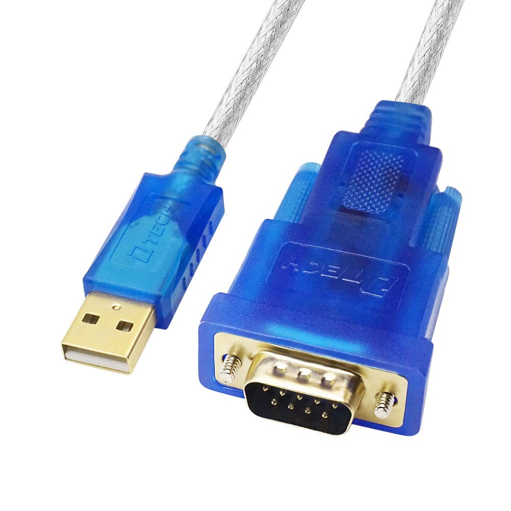 USB to Serial Adapter Cable 16 ft DB9 Male RS232 to USB Cord with FTDI Chip S...