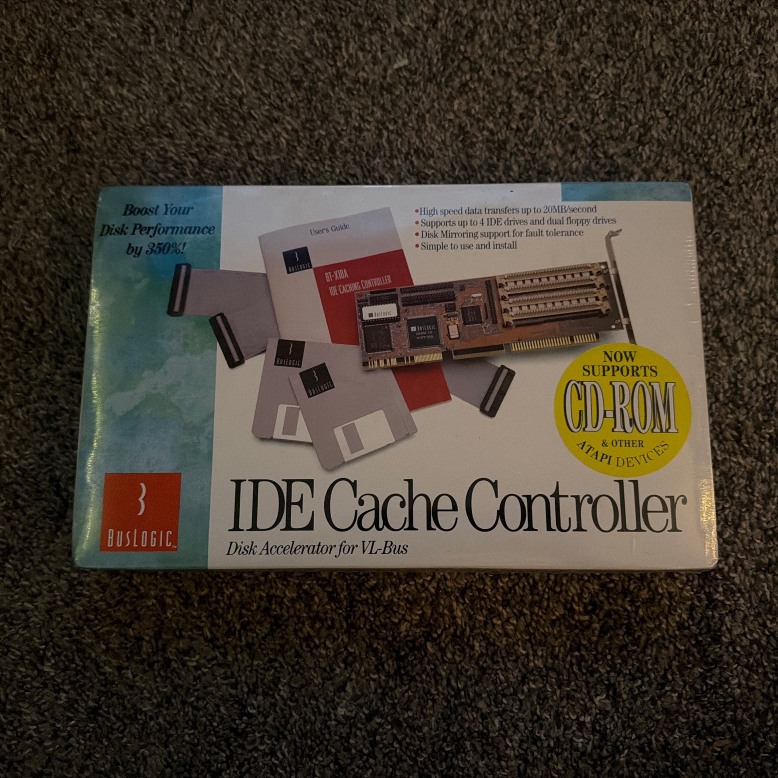 NOS 1993 BusLogic ISA IDE Cache Controller Disk Accelerator for VL-BUS SEALED 