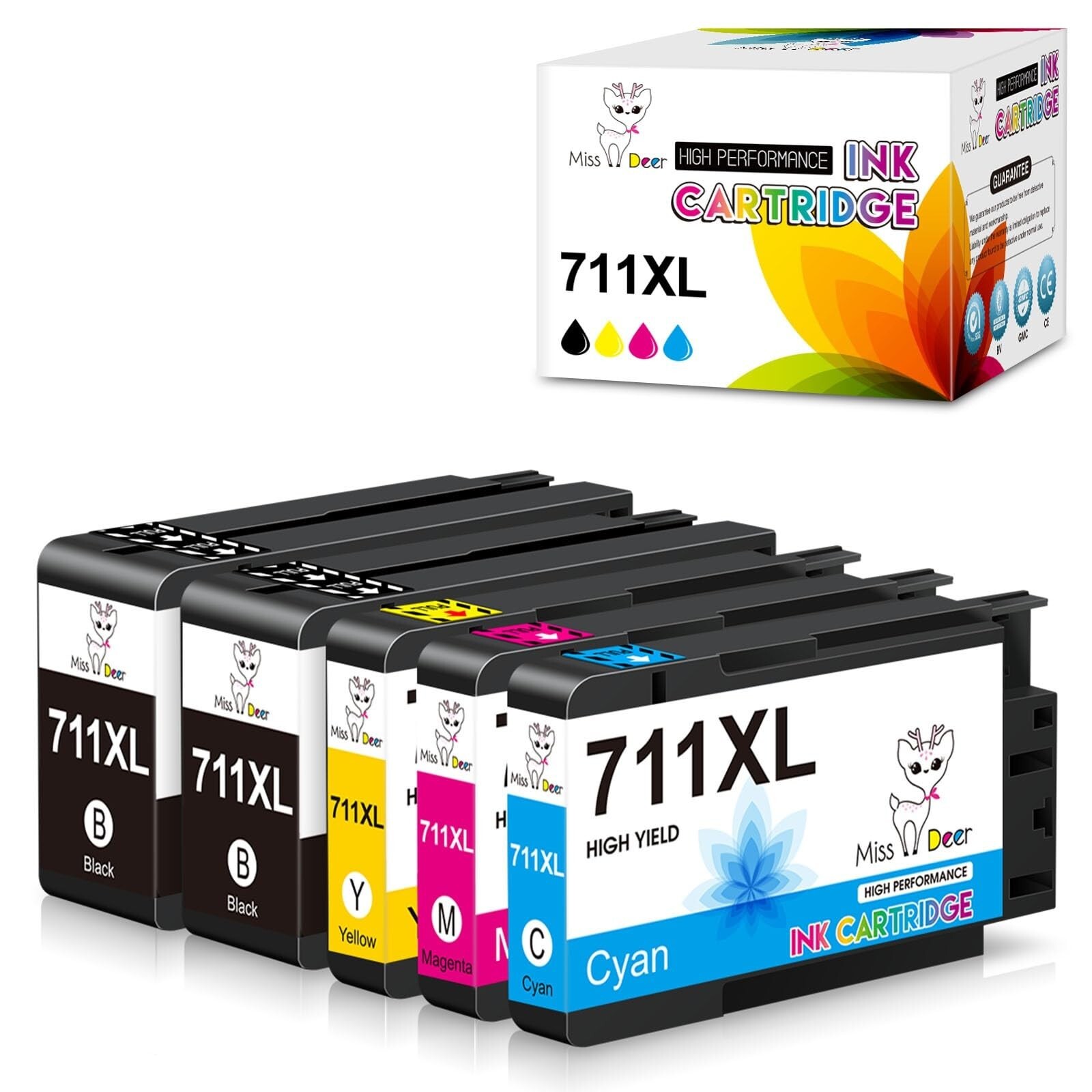 Miss Deer 711XL Designjet Ink Cartridge(CZ133A) Replacement for 711 XL 711XL,...