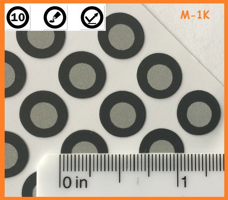Positioning Targets for 3D Scanning M-1K, Reflective, Black Contour, QTY:1,000