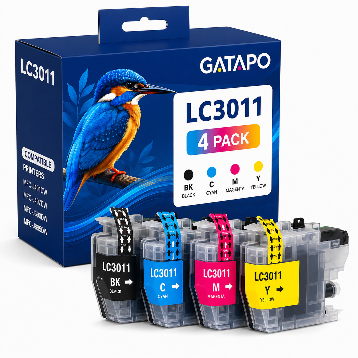 LC3011 Standard Yield Ink Cartridge Set(4Pack)-Compatible for MFC-J491DW Printer