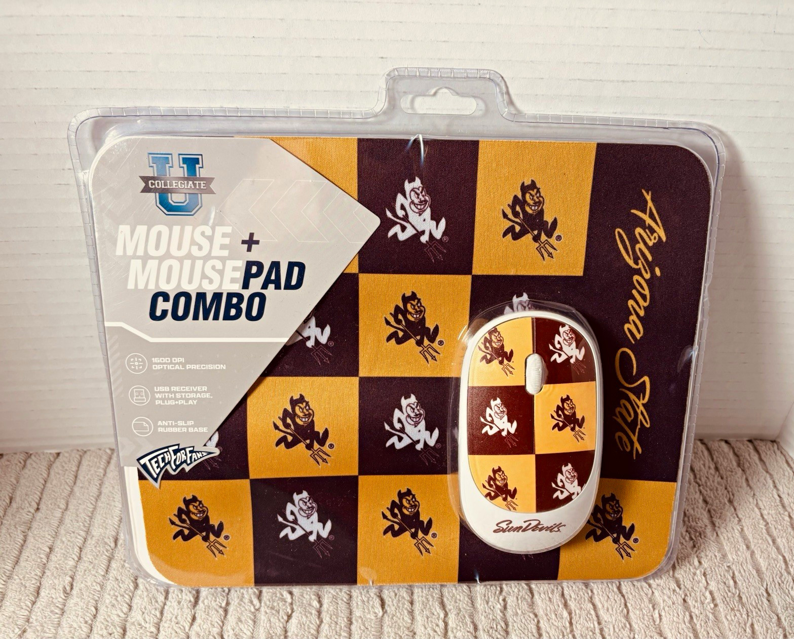 Arizona State Sun Devils Wireless Mouse and Mouse Pad Combo Pack ASU Tech4Fans