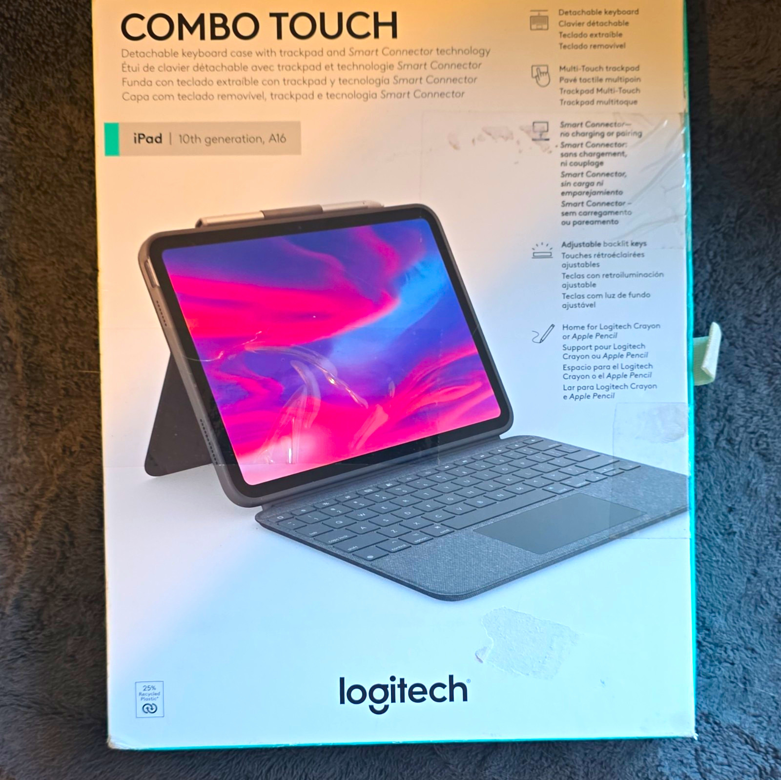 Logitech Combo Touch Gray Keyboard Folio for iPad 10th Gen 10.9" MPN 920-013292