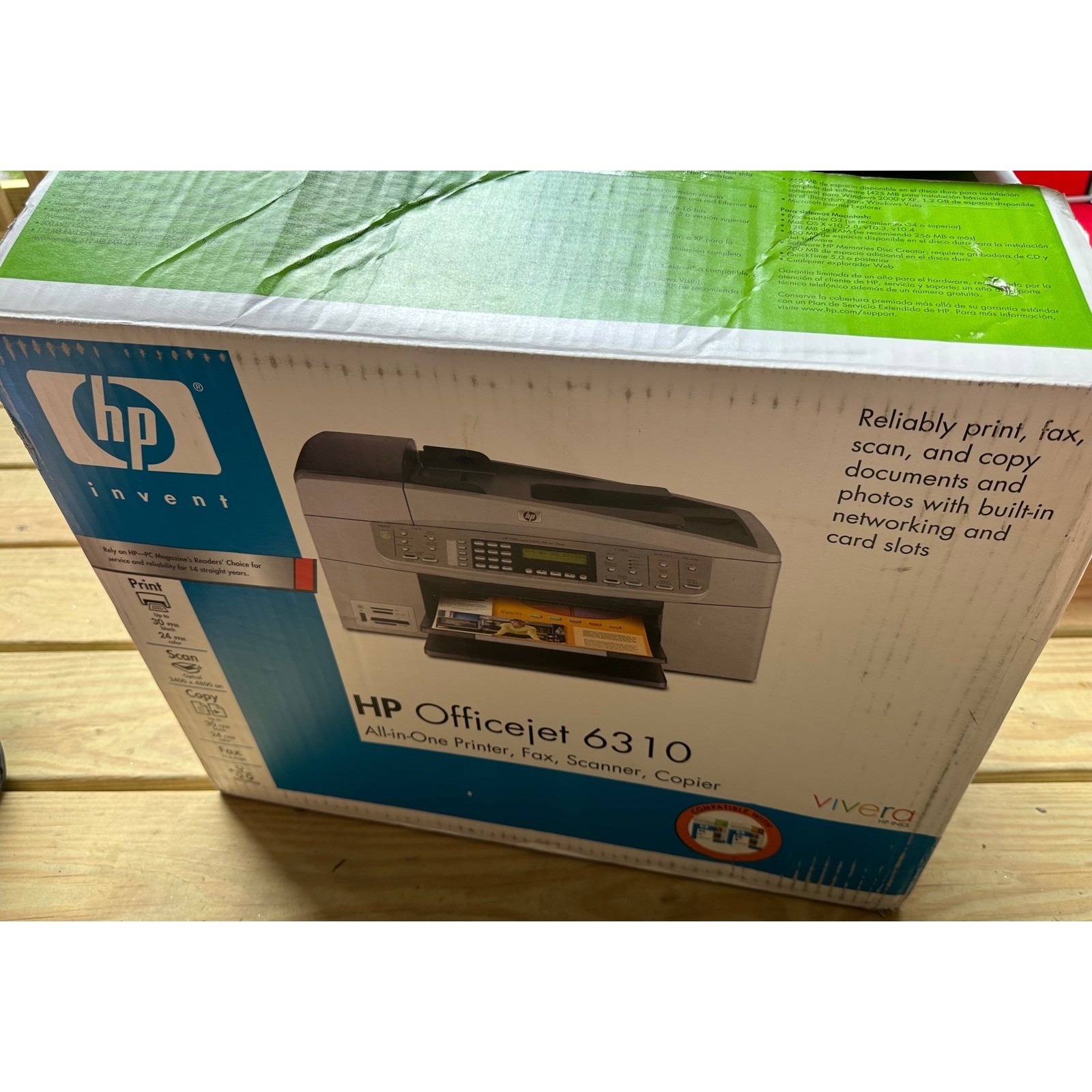 HP Officejet 6310 All-in-One Printer NEVER USED Original Box Accessories Ink