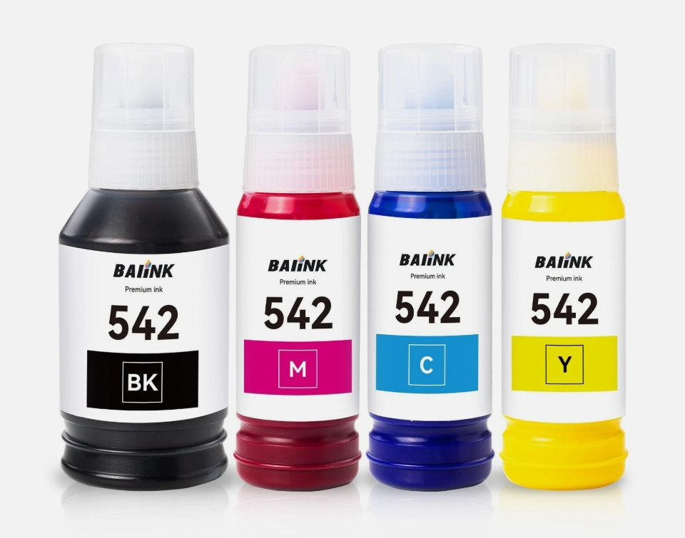 542 Pigment Ink Refill Ink Bottle for 542 Ink T542 Compatible with EcoTank ET...