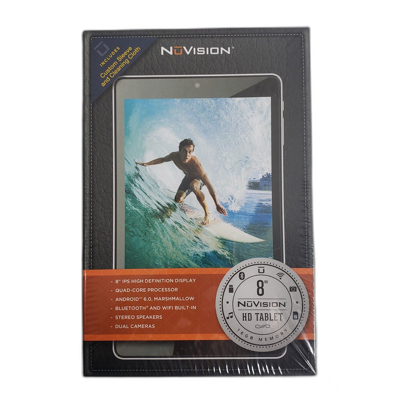 NuVision 8" HD Tablet Android Marshmallow Dual Camera WiFi Bluetooth New Sealed