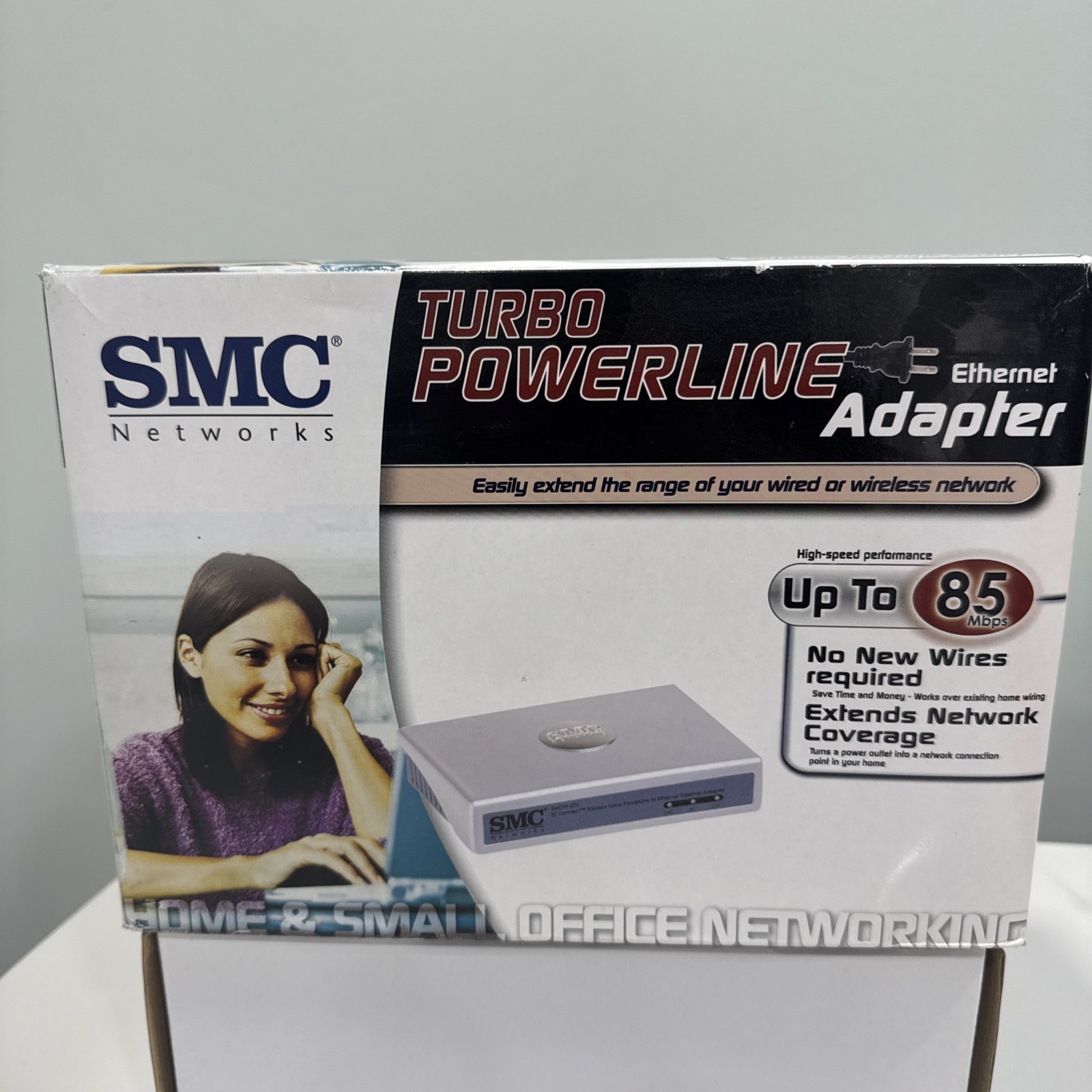 SMC Networks Turbo Powerline EZ Connect Ethernet Adapter SMCHT-ETH to 85 MBPS 