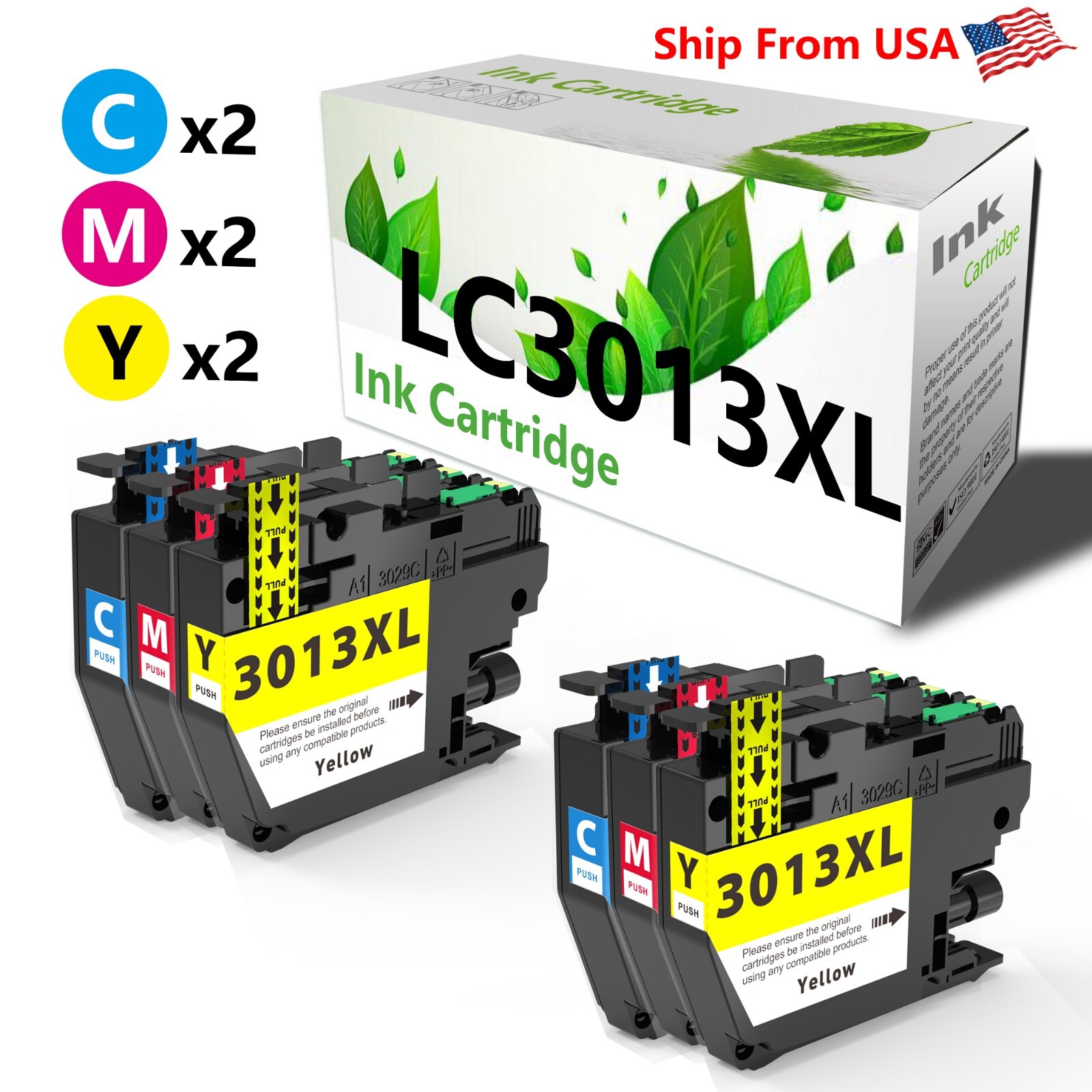 6PK replace for Brother LC3013 Color Ink Cartridge for MFC-J491DW MFC-J497DW