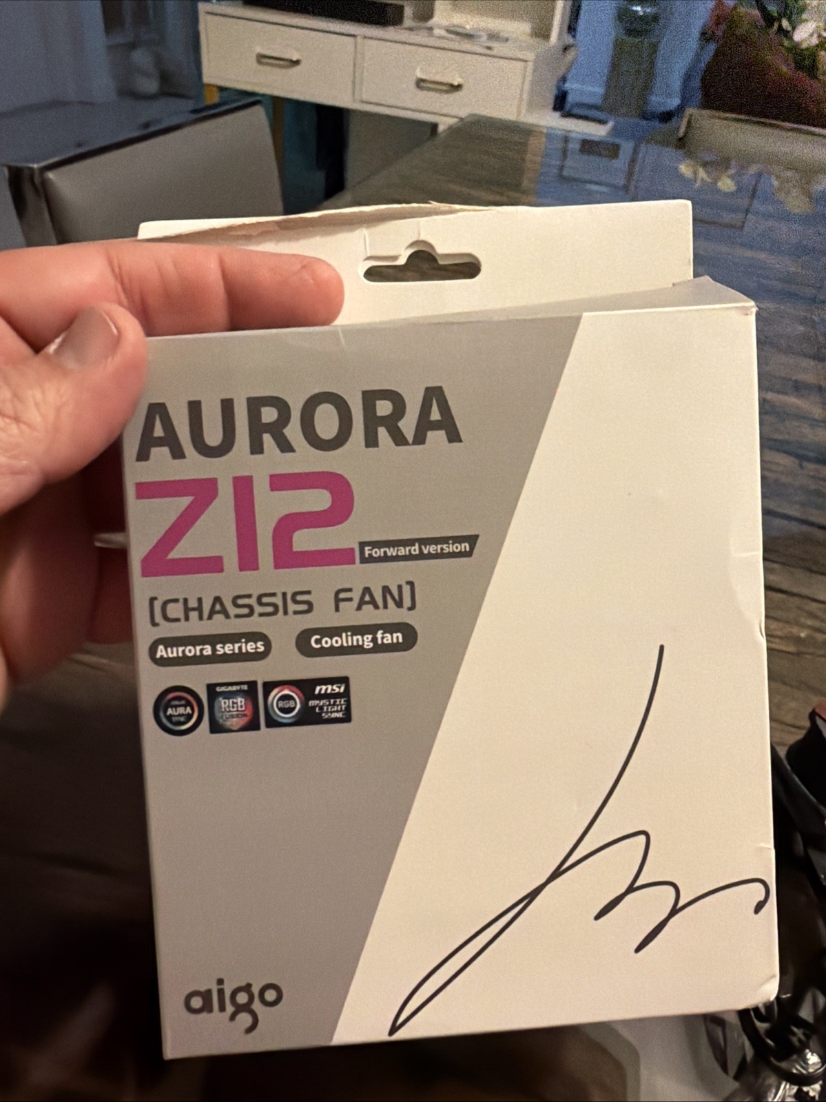 Aigo Aurora Z12 Forward Version 120mm ARGB RGB PC Case Cooling Fan – New
