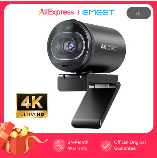EMEET S600 4K Webcam 1080P 60FPS USB Camera Autofocus Dual Mic Streaming Video