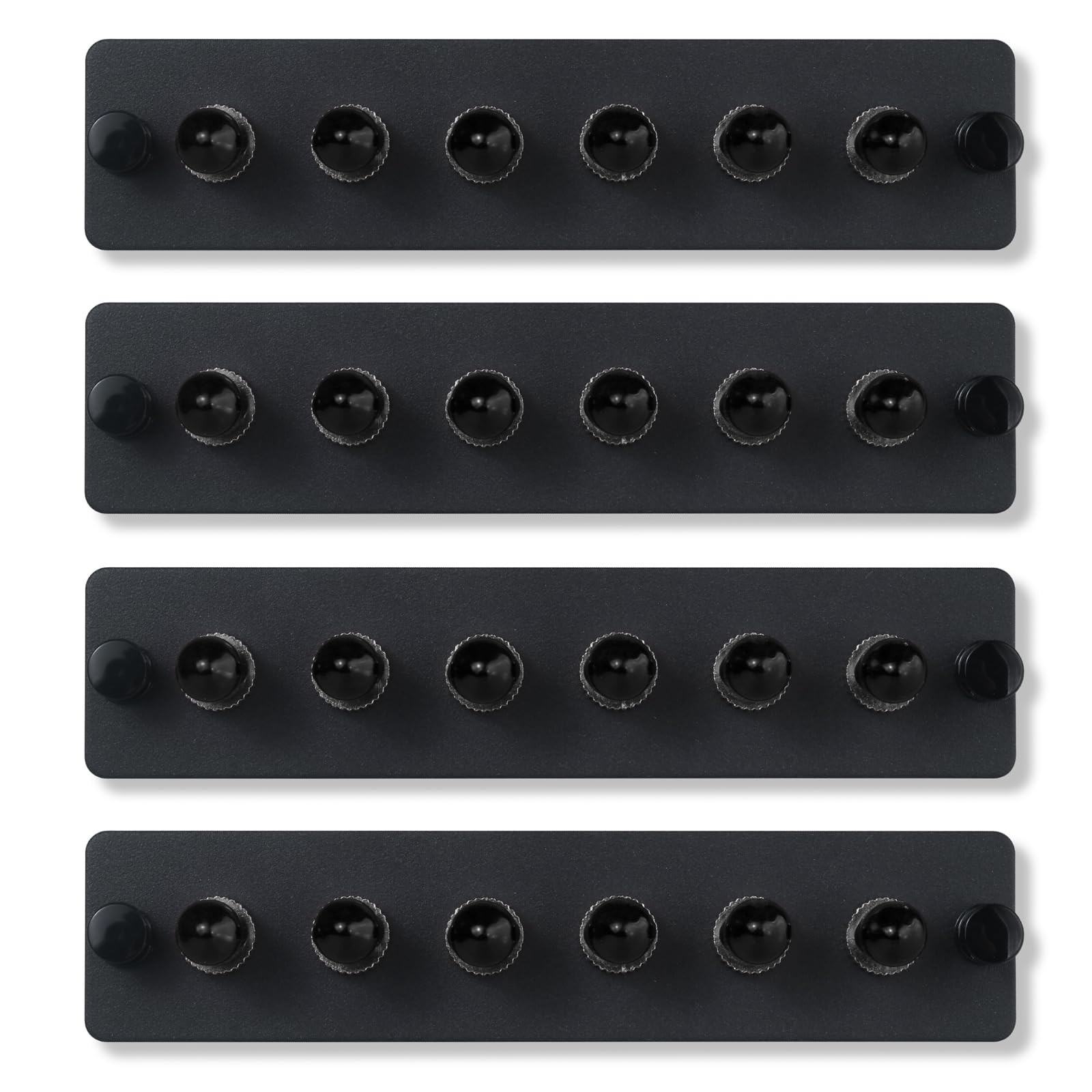 4 PCS 6 Simplex ST Fiber Patch Panel Singlemode Black Adapter 6 Port Network