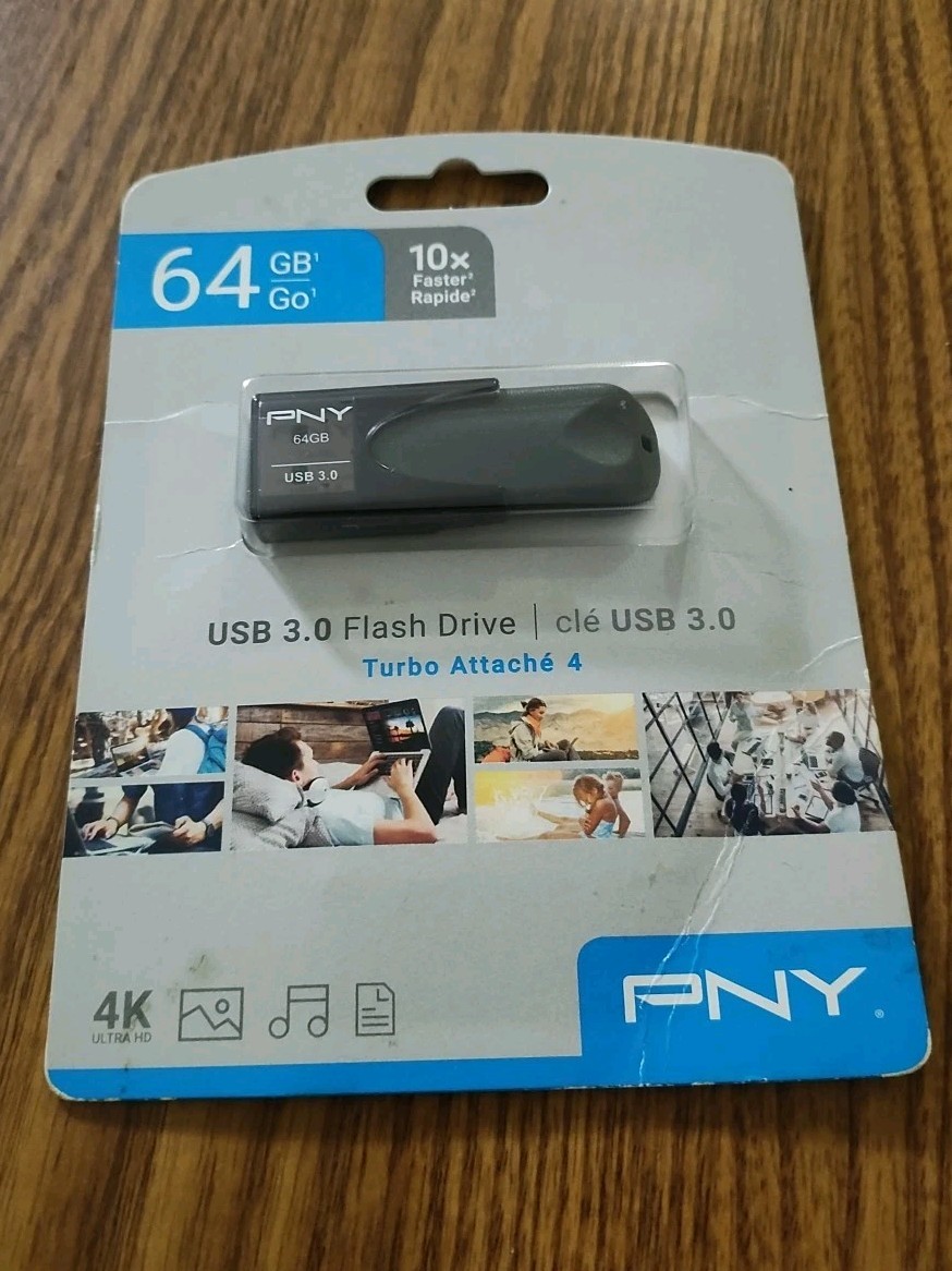PNY 64GB USB 3.0 Flash Drive Black/Grey