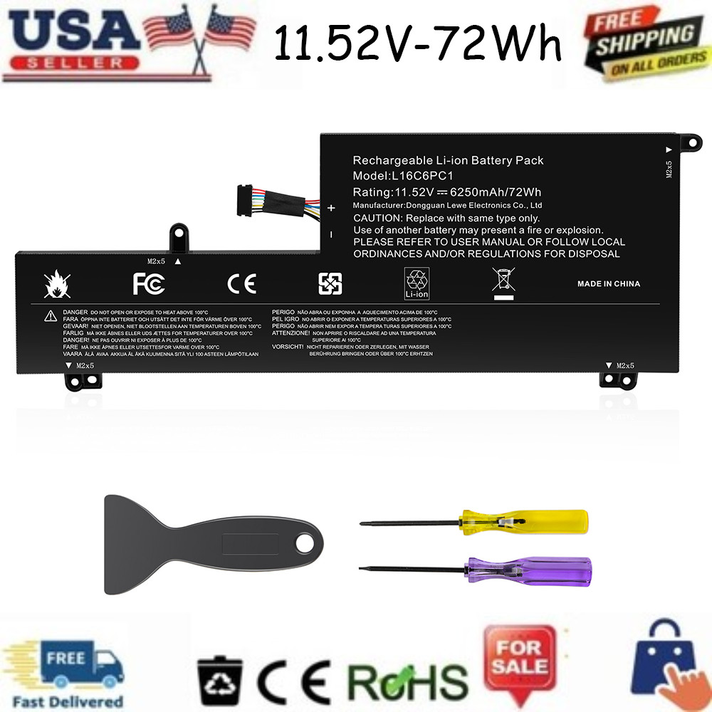 New L16C6PC1 L16M6PC1 72Wh Battery for Lenovo Yoga 720-15IKB 5B10M53745 72Wh
