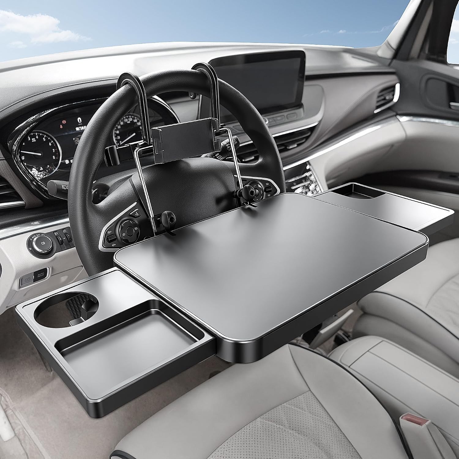 Extra Large Portable Car Food Tray & Laptop Desk—Universal Fit for SUVs & Vans