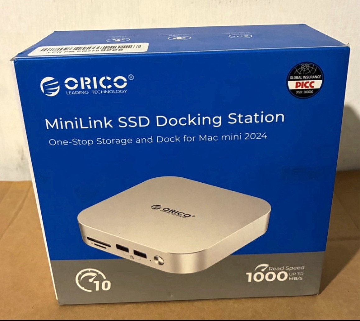 ORICO M49P Mac mini 2024 M.2 SSD Docking Station USB-C/USB-A Apple Silver