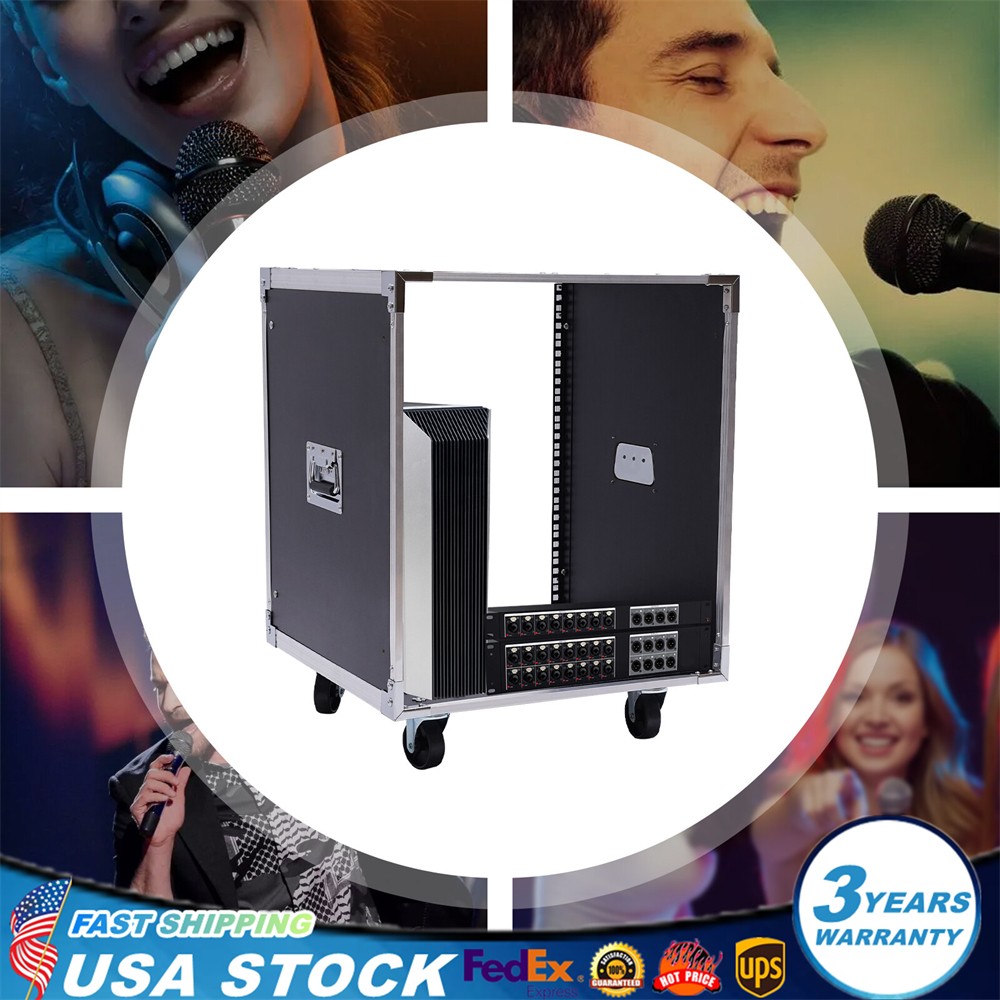 12U Portable Rolling Network Rack Swivel Caster Wheels Audio Equipment Rack