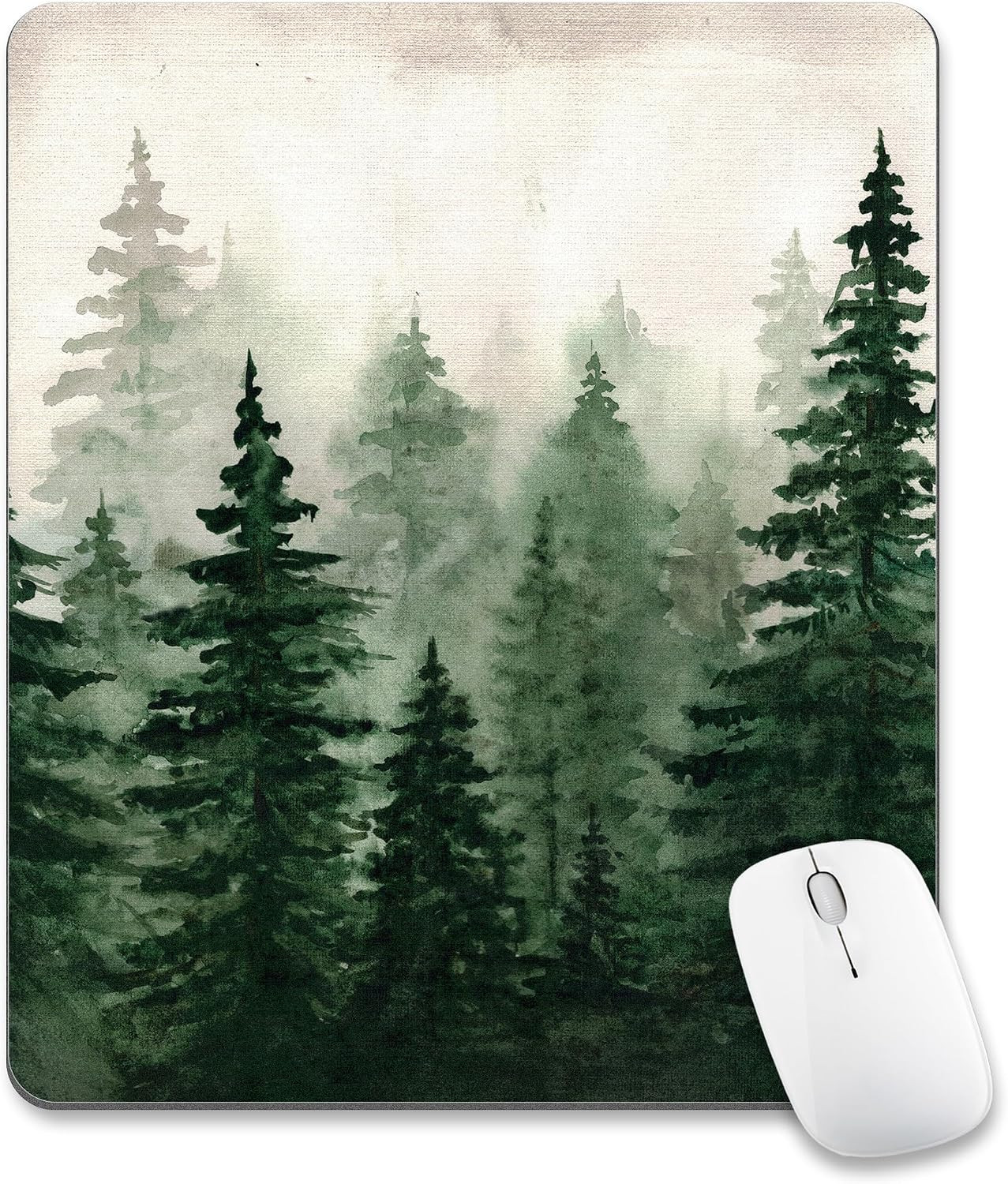 Green Forest Mouse Pad Mountain Tree Desk Mousepad Computer Gaming Office Small