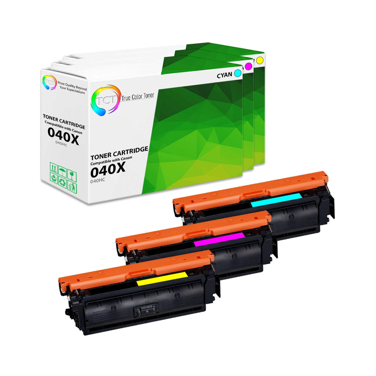 3Pk TCT 040H HY For Canon LBP712CDN 710CX 712CX Cyan Magenta Yellow Toner