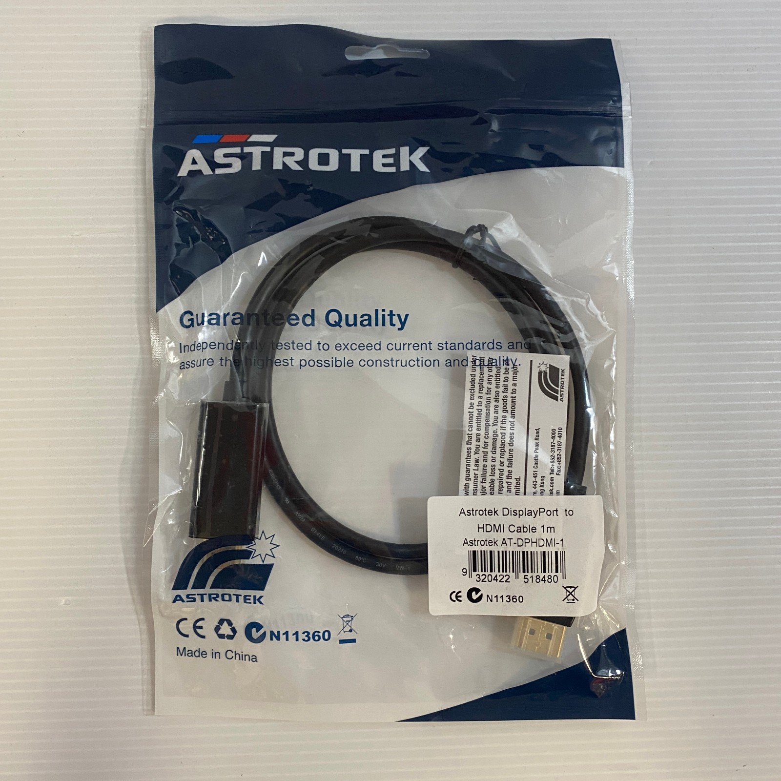 Astrotek DisplayPort DP to HDMI Adapter Converter Cable 1m - Male to Male 1080P