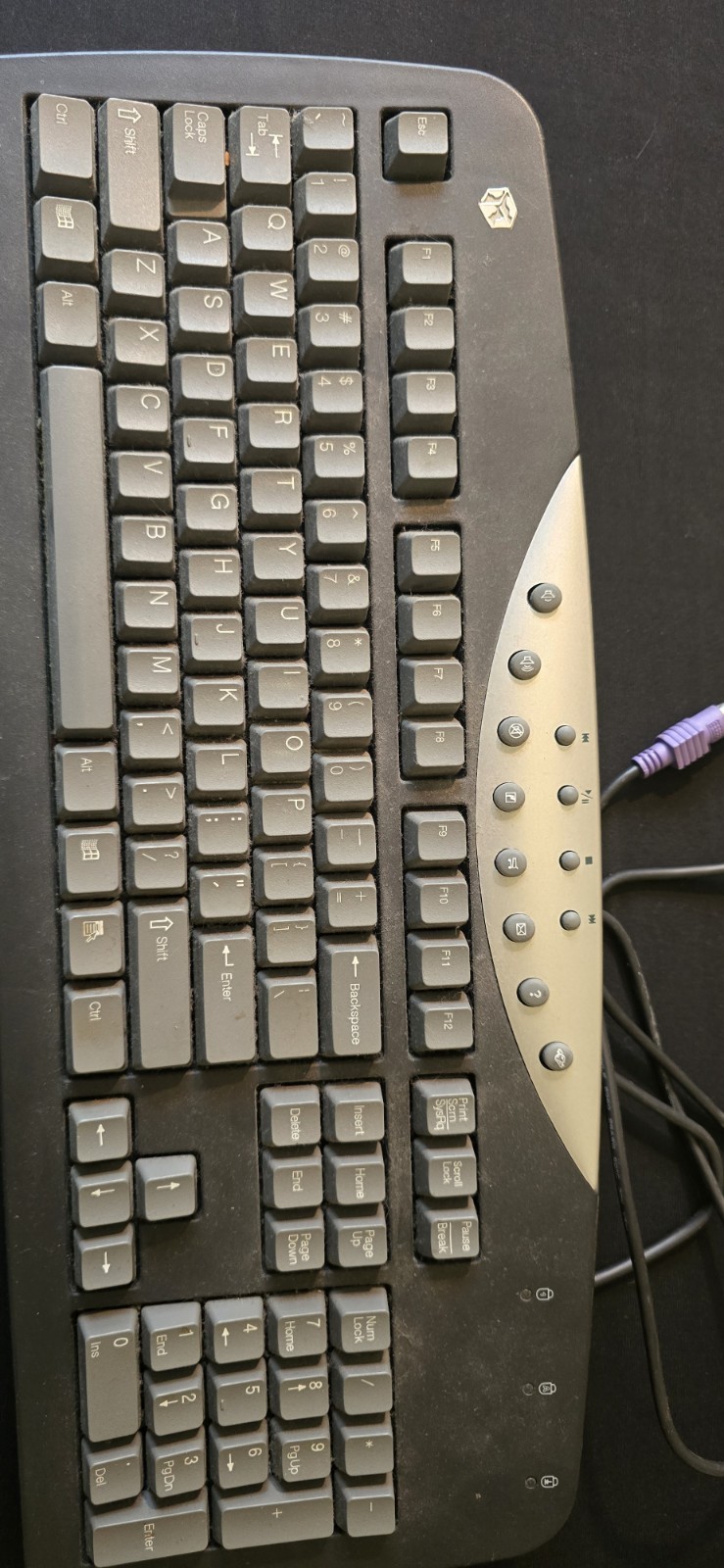 Vintage Gateway Multimedia PS/2 Wired Keyboard Beige Model SK-9920 Tested...