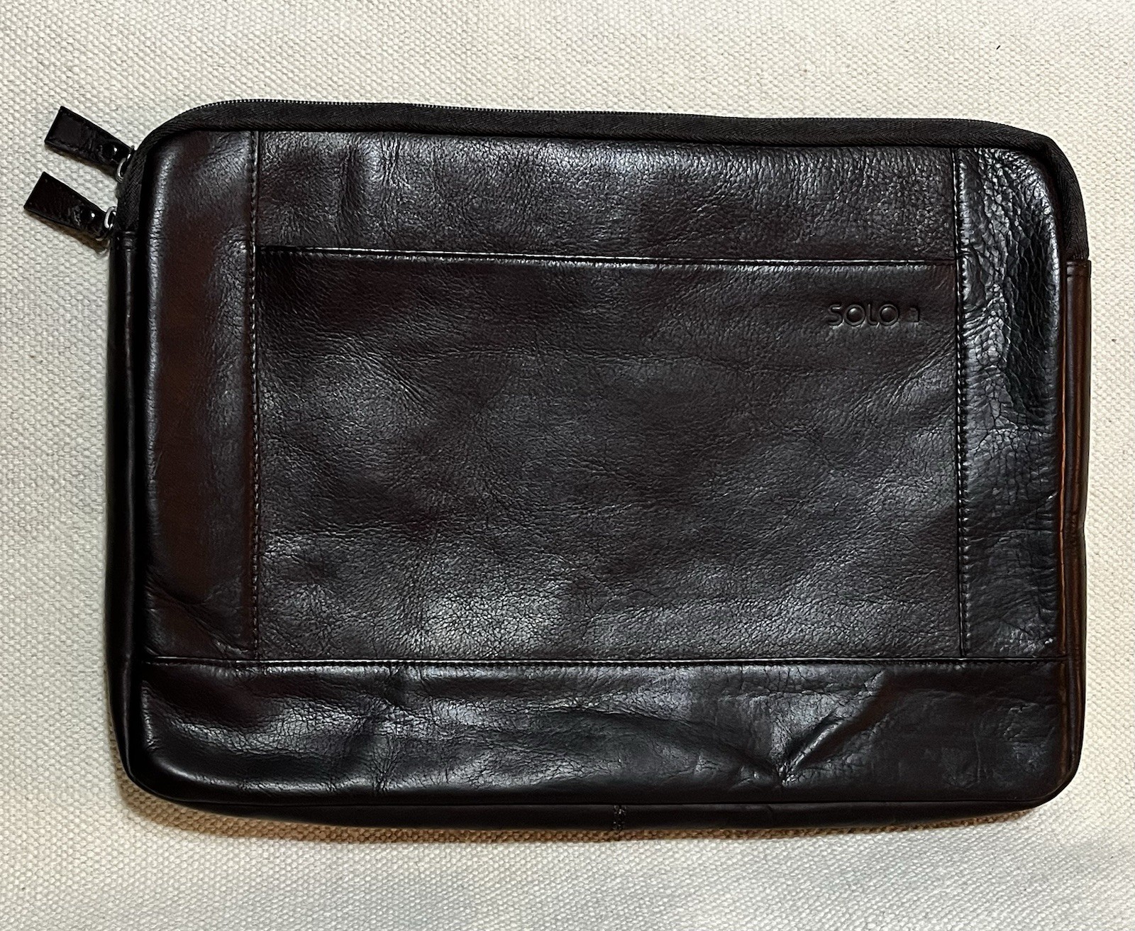 Solo New York Vtg Leather 15.6" Laptop Sleeve Case Espresso Dark Brown VTA121-3