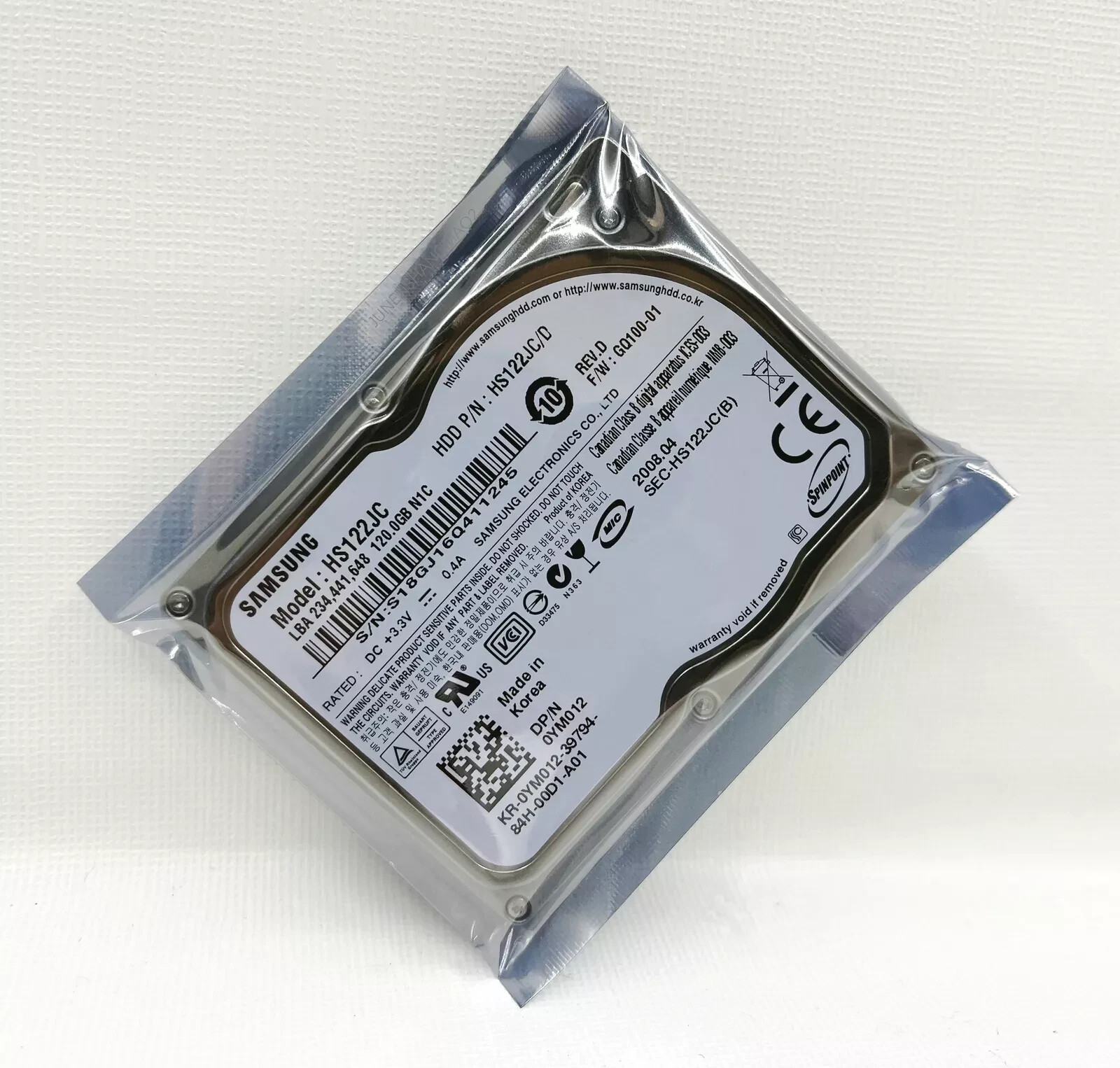 Samsung Spinpoint N1C 120GB Internal 5400RPM 1.8" (HS122JC) CE HDD
