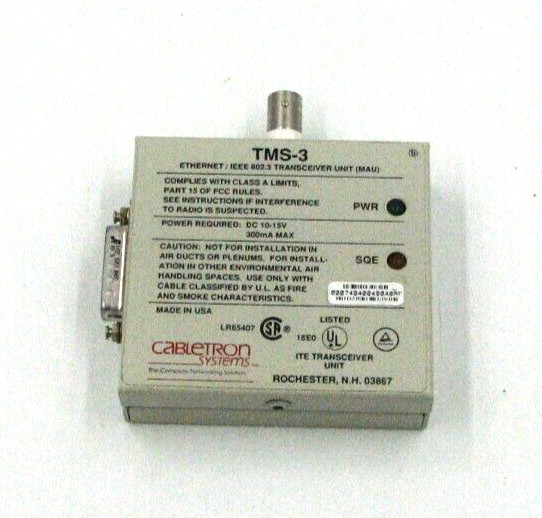 Cabletron Transceiver TMS-3 Ethernet/IEEE 802.3 Unit (MAU)