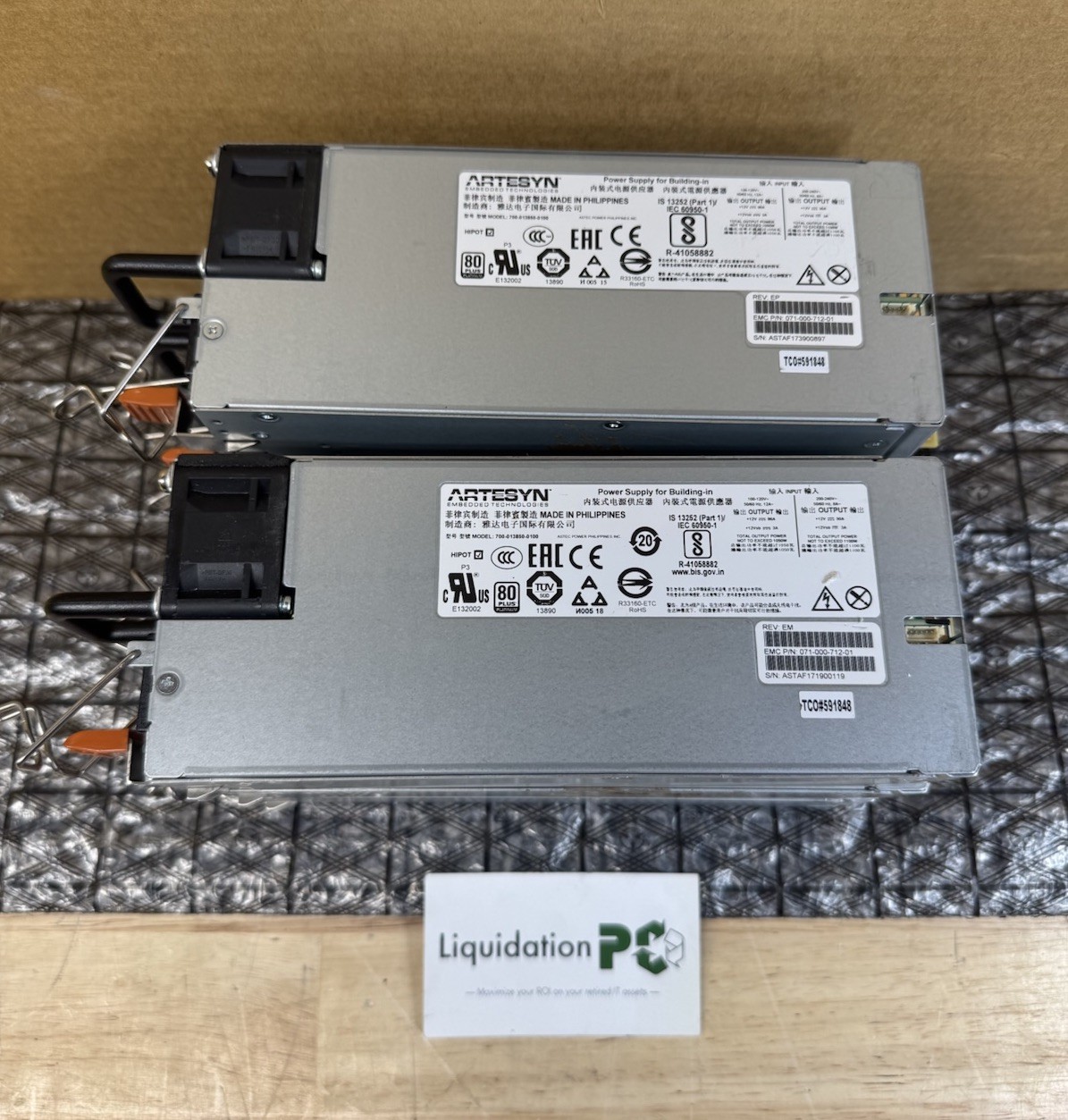 ✅ Lot of 6 Artesyn 700-013850-0100 1100 Watts 80 Plus Platinum Power Supplies