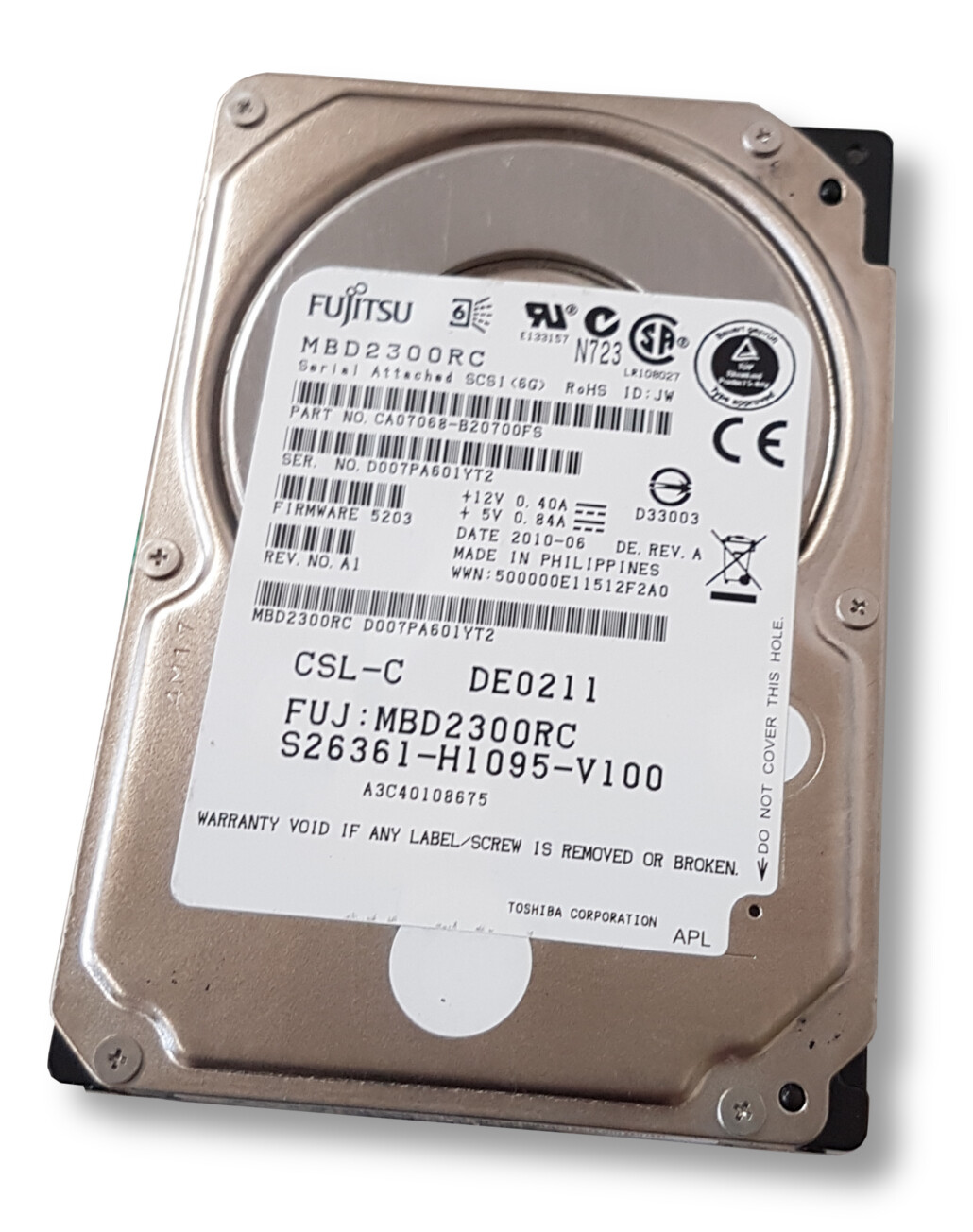 Fujitsu Enterprise MBD2300RC p/n: S26361-H1095-V100 SAS 300GB