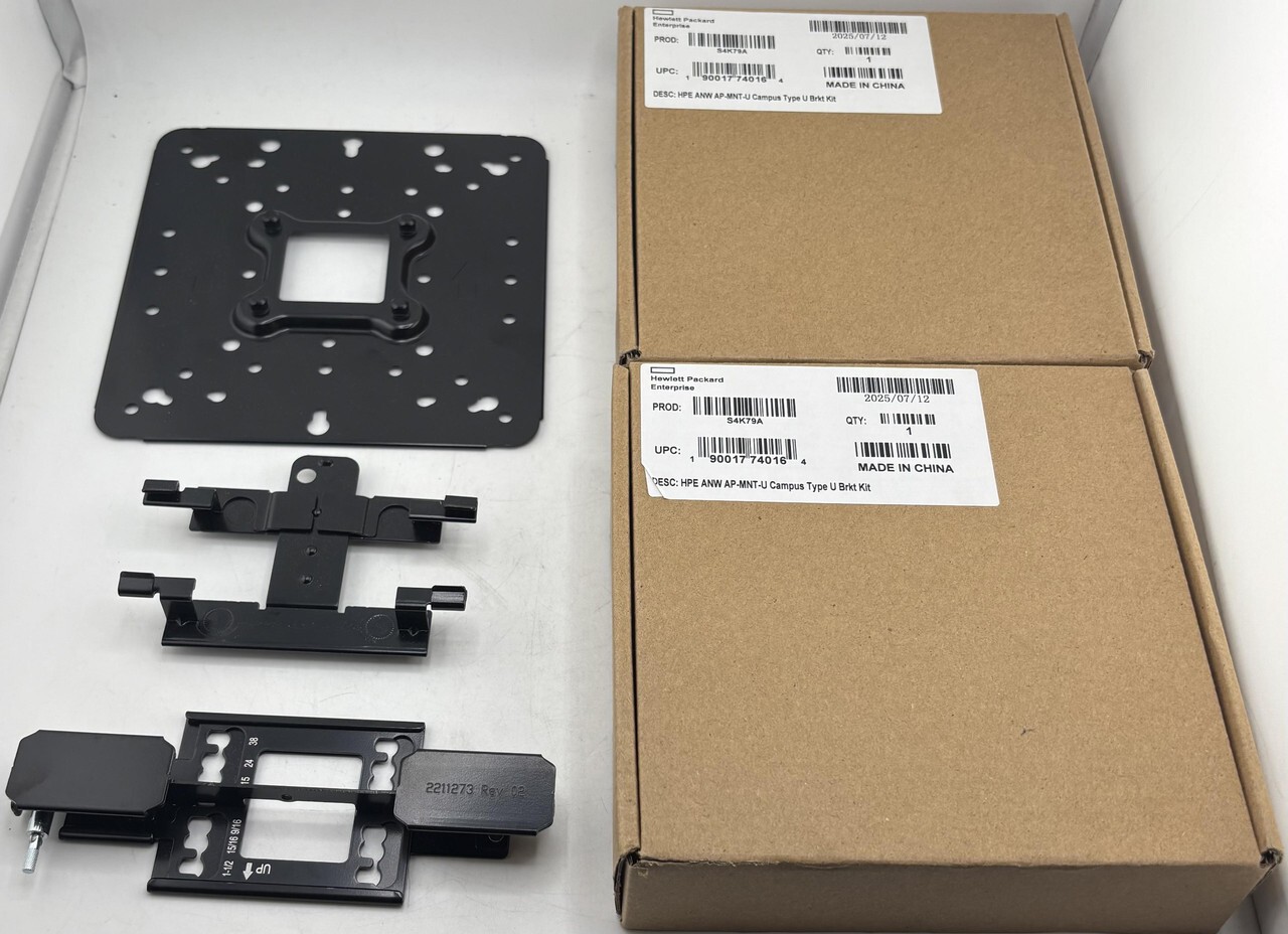 LOT OF 2 HPE AP-MNT-U S4K79A ARUBA CAMPUS TYPE U UNIVERSAL MOUNTING BRACKET KITS