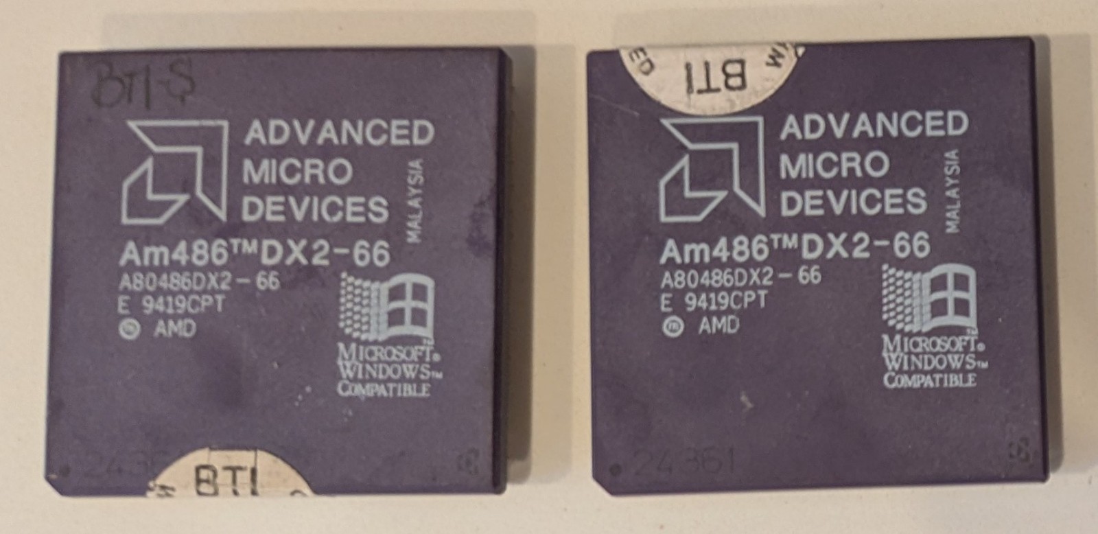 Lot Of 2 AMD Am486 DX2-66 A80486DX2-66 Ceramic Processors for Gold Recovery