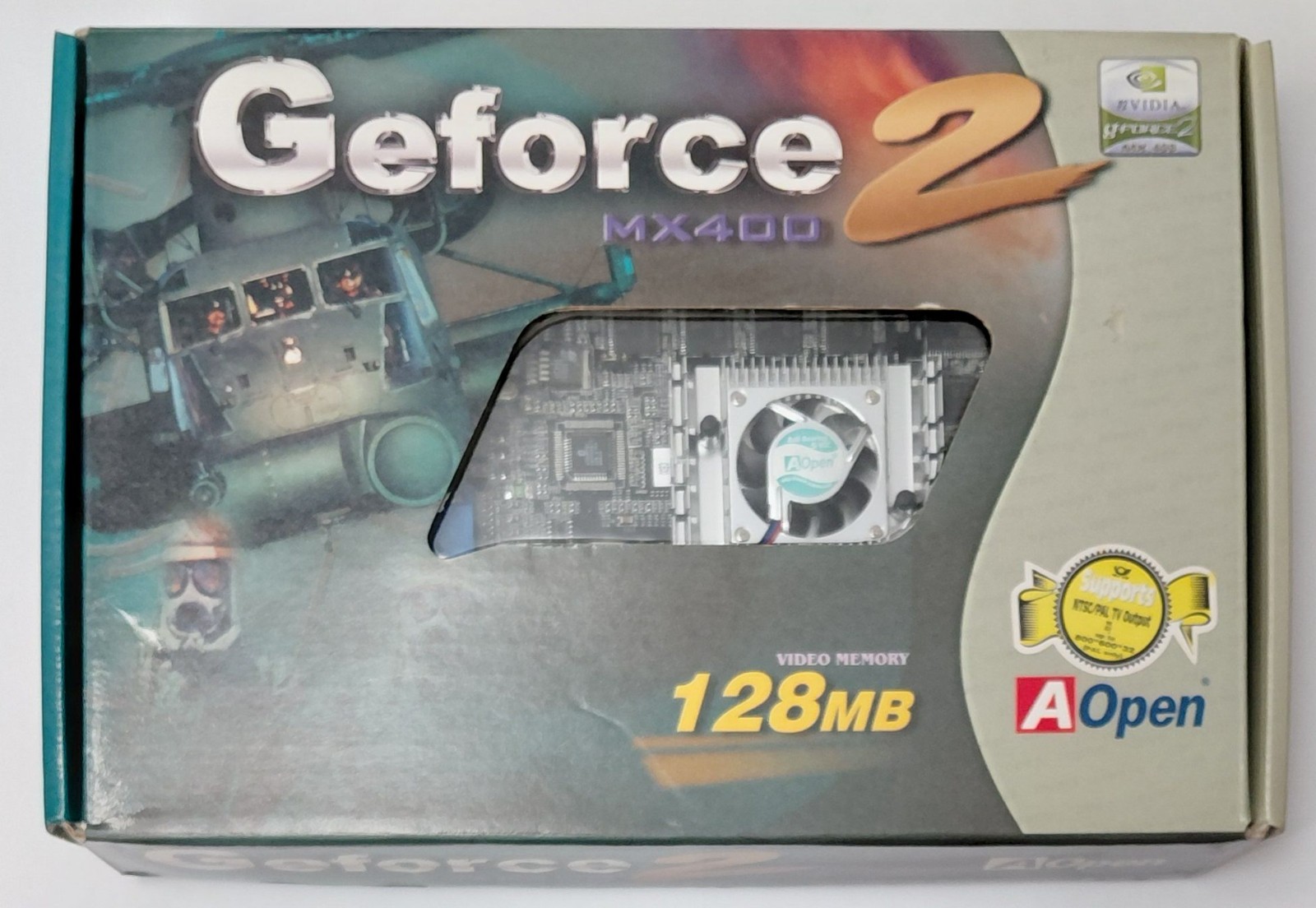 AOpen GeForce2 MX400 AGP Graphics Card (Nvidia, 128MB, Original Box, Retro, 2001)
