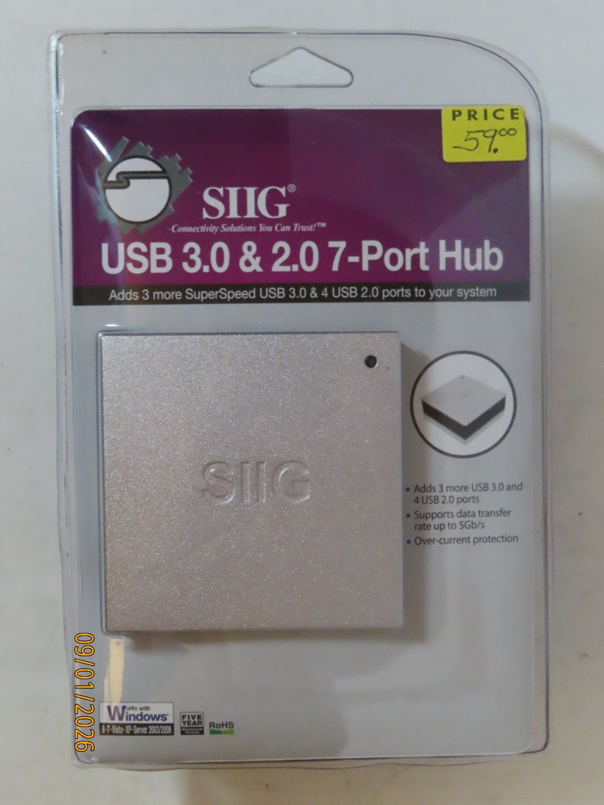 SIIG USB 3.0 & 2.0 7-Port Hub Factory Sealed new NIP