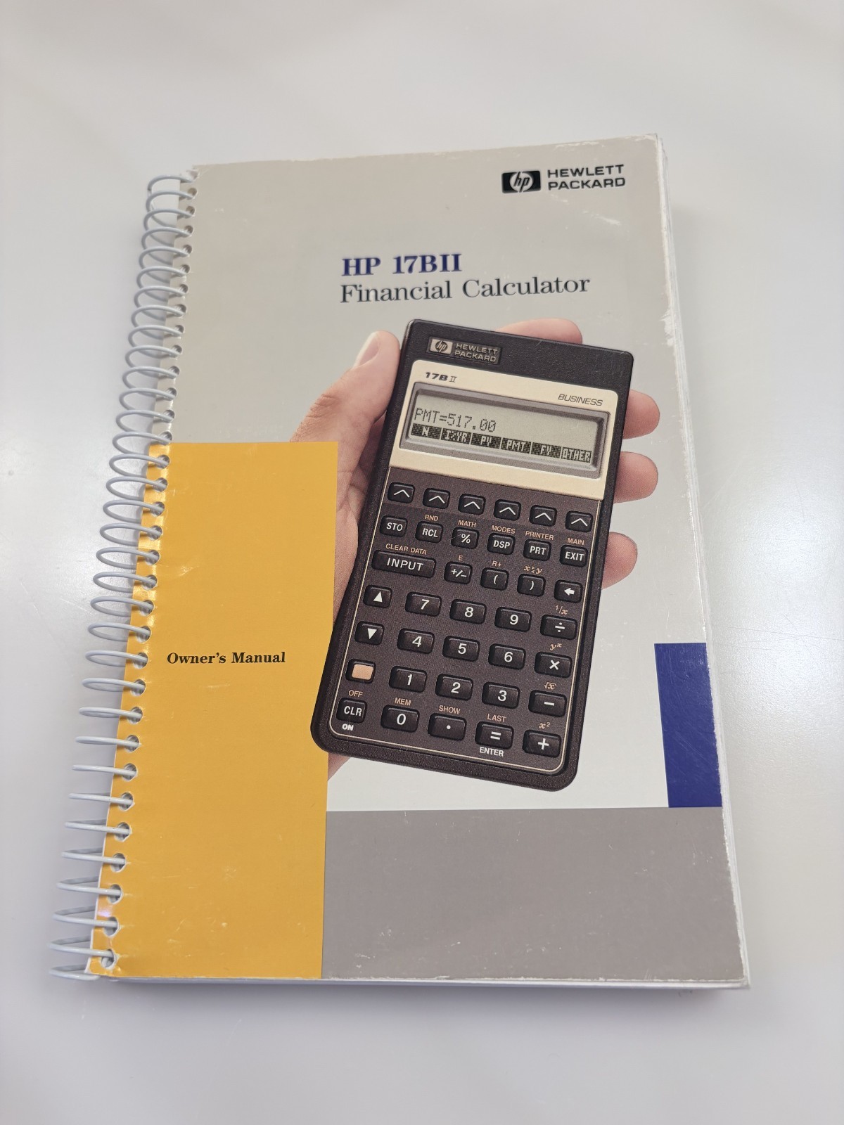 Hewlett Packard HP-17BII Financial Calculator Owner's Handbook 1991 Vintage
