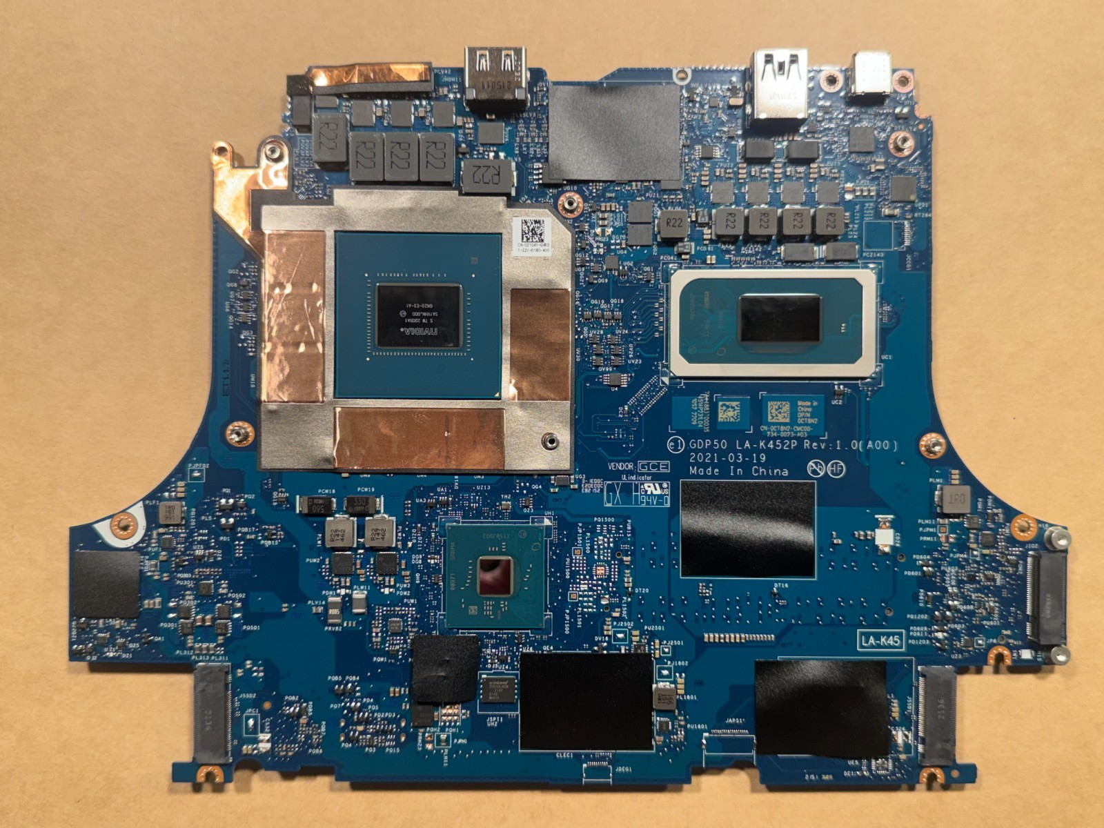 NEW Dell Alienware M15 R6 Intel Motherboard i5-11400H RTX3060/6GB LA-K452P CT8N2