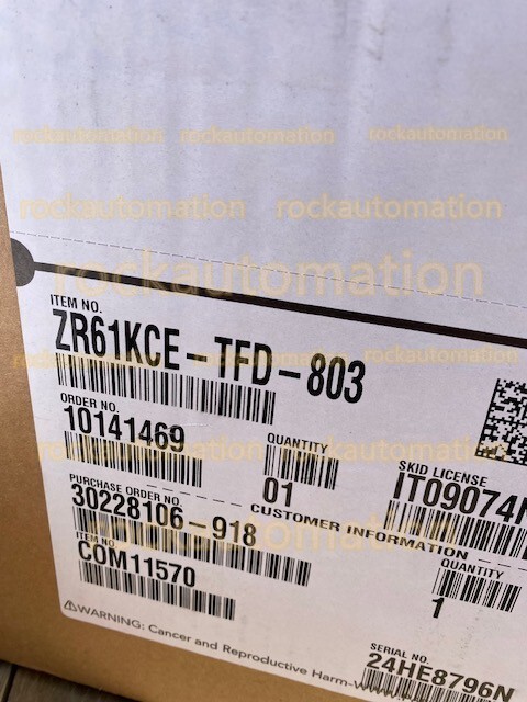 Copeland ZR61KCE-TFD-803 Scroll Compressor Spot Goods Factory Sealed #HT
