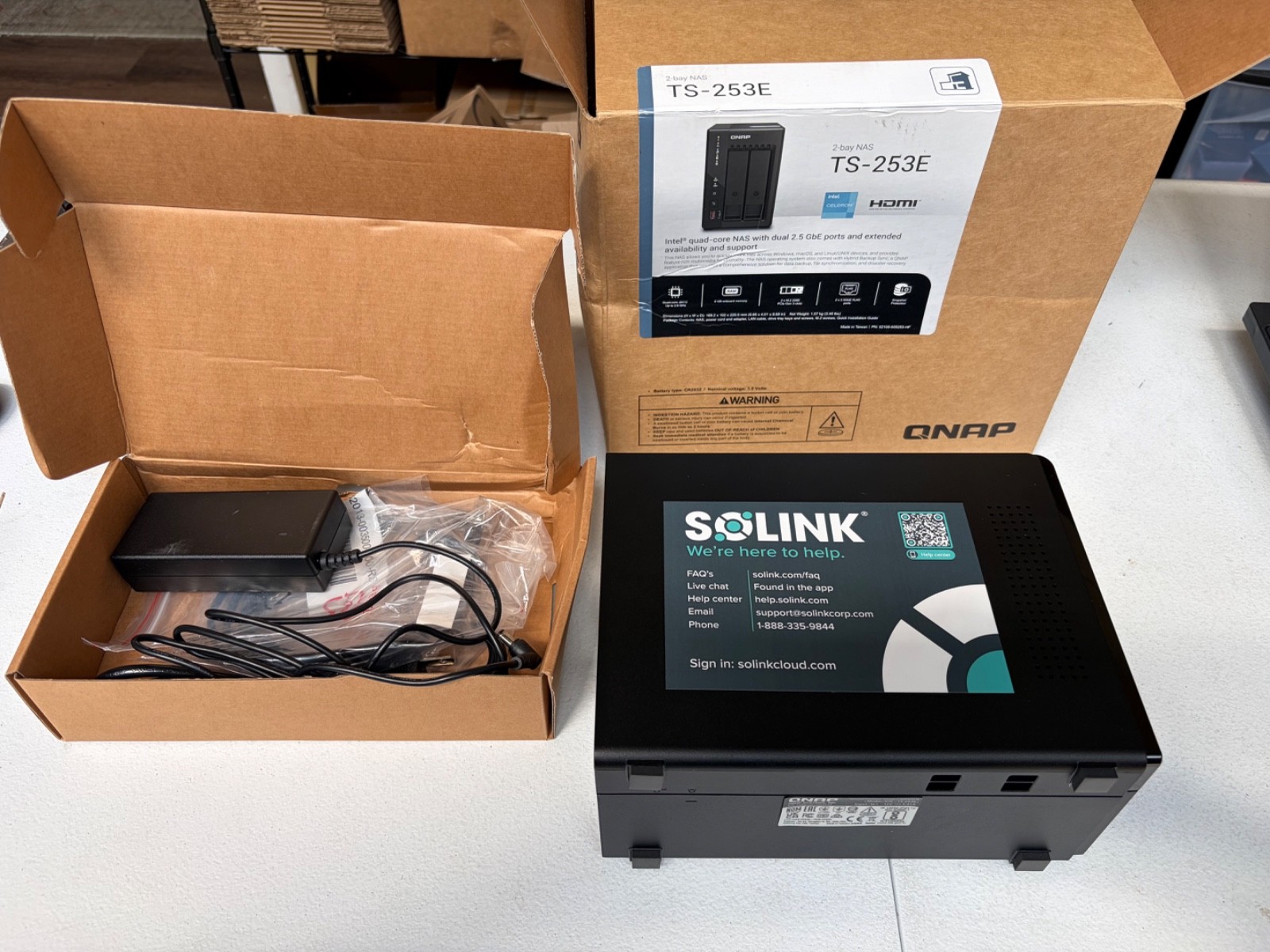 As-is QNAP TS-253E 2-Bay NAS Intel Quad Core w/ Dual 2.5 GBE (TS-253E-8G-US)
