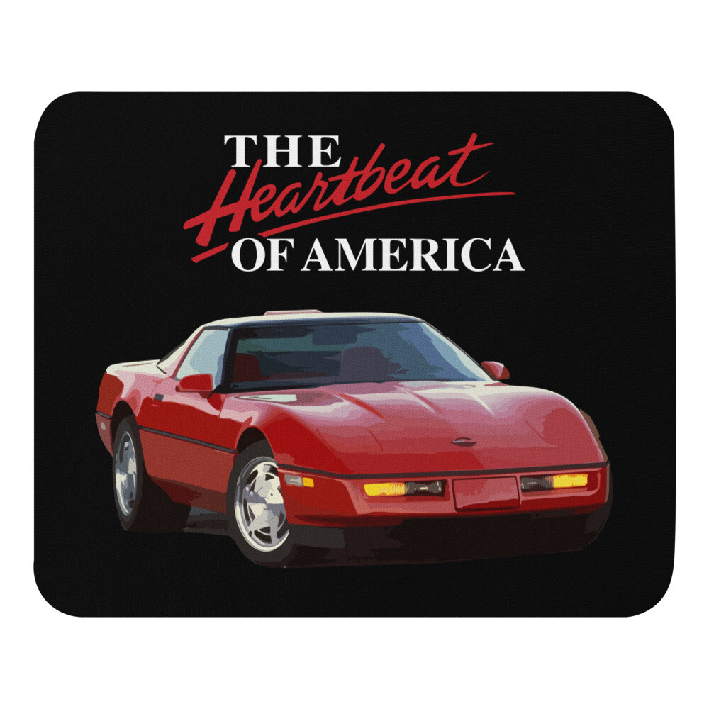 Retro 1990 Chevy vette C4 Heartbeat of America Mouse pad