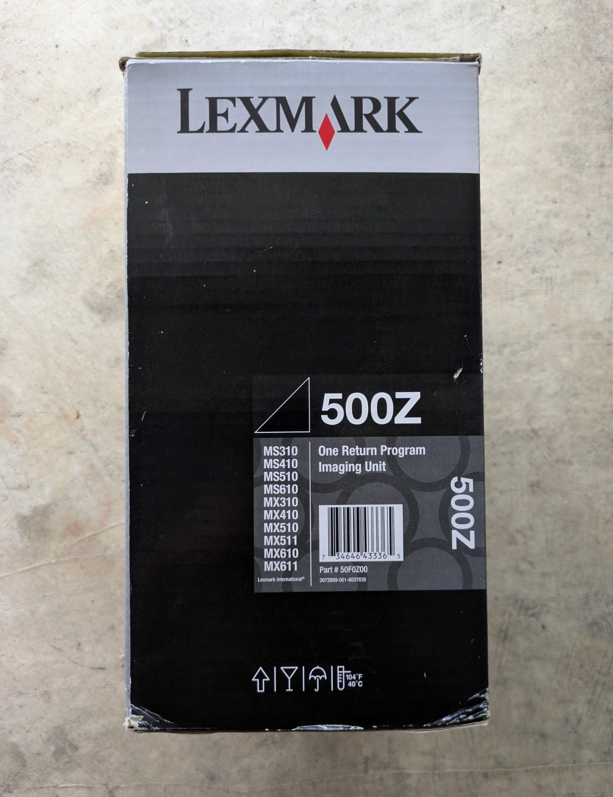 NEW Genuine Lexmark 50F0Z00 500Z LX500Z Imaging Unit Replacement Black