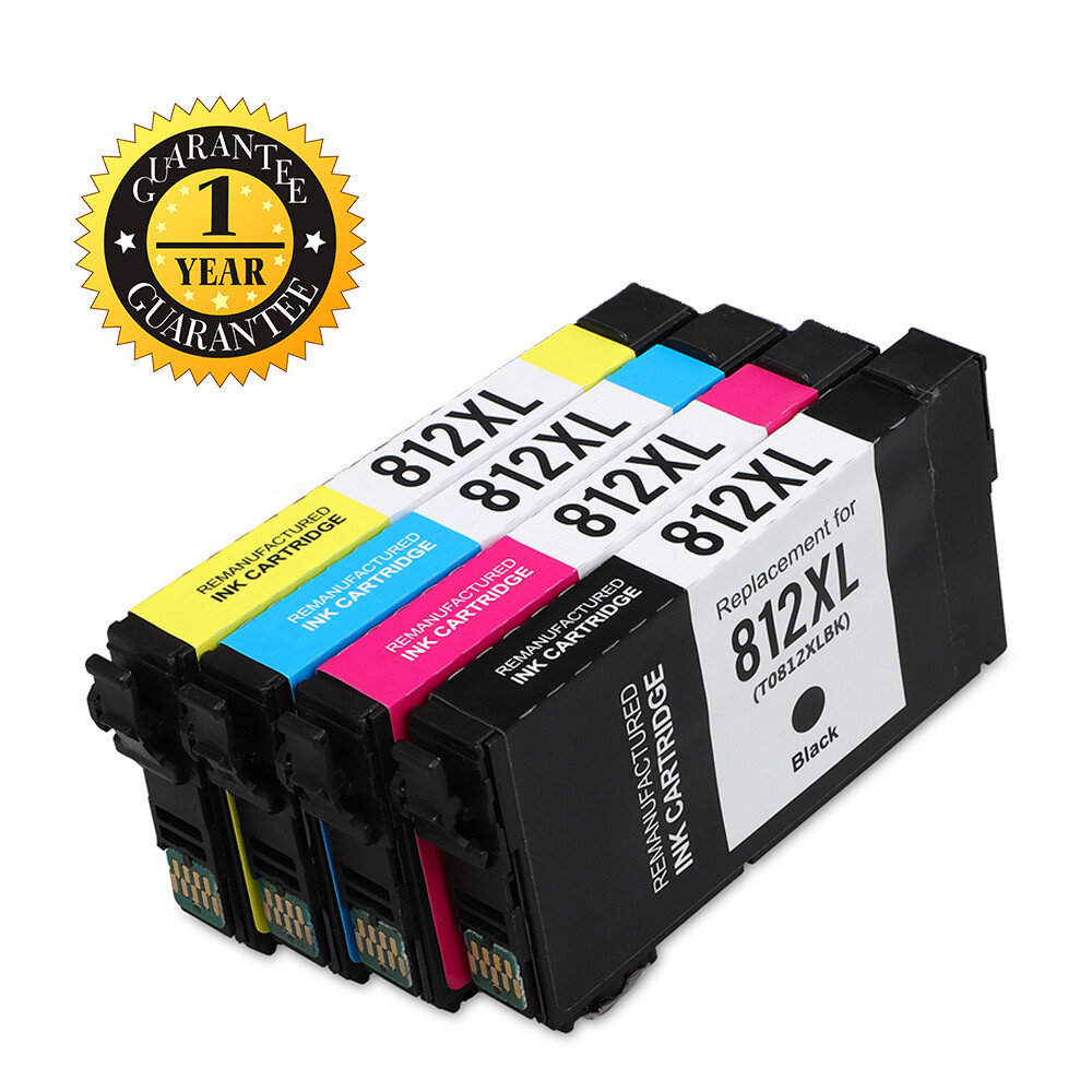 4PK T812XL 120-S Ink Cartridges For Epson Workforce Pro EC-C70 WF-7840 WF-7820